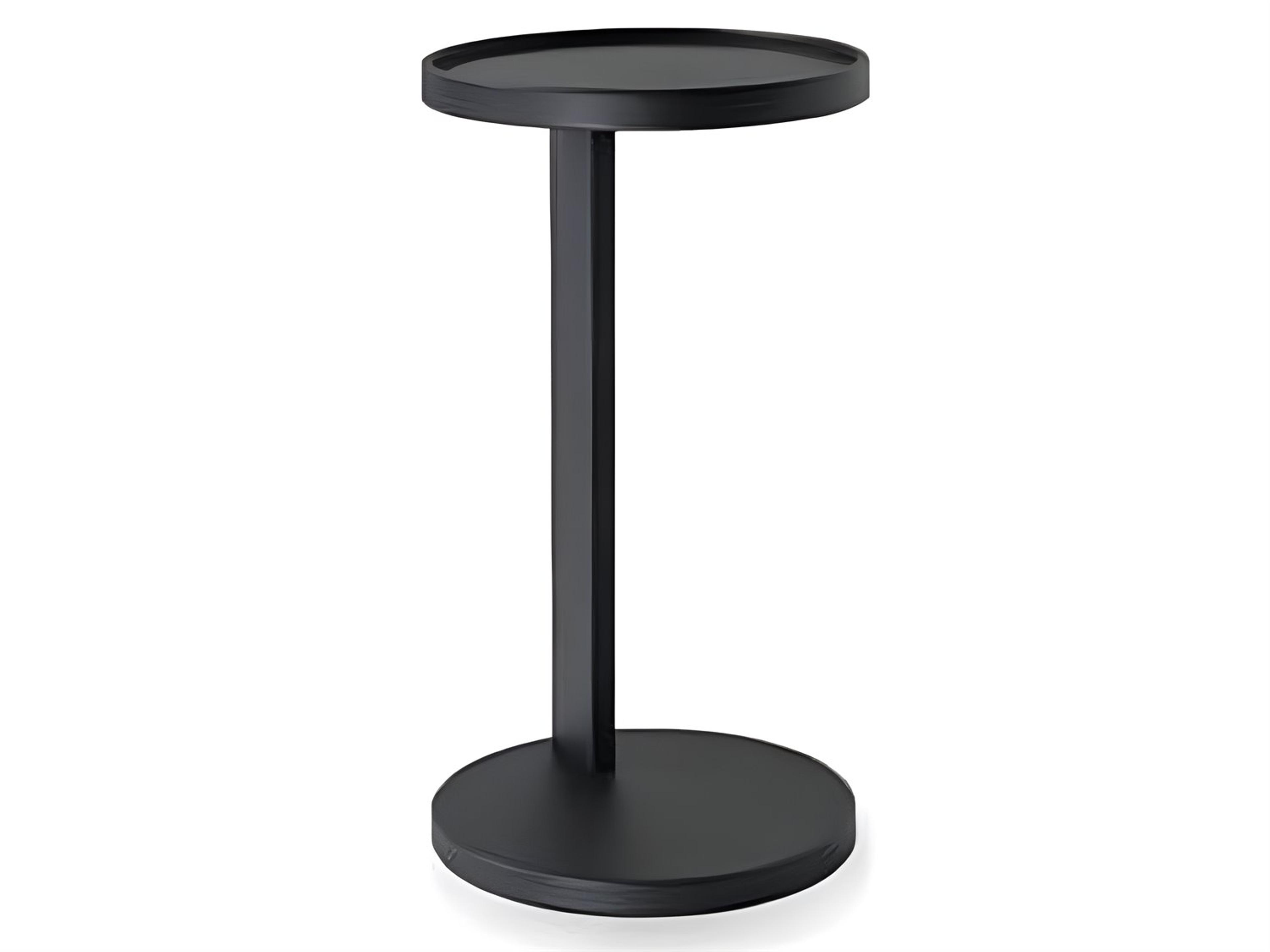 Rookie Round Metal Black End Table