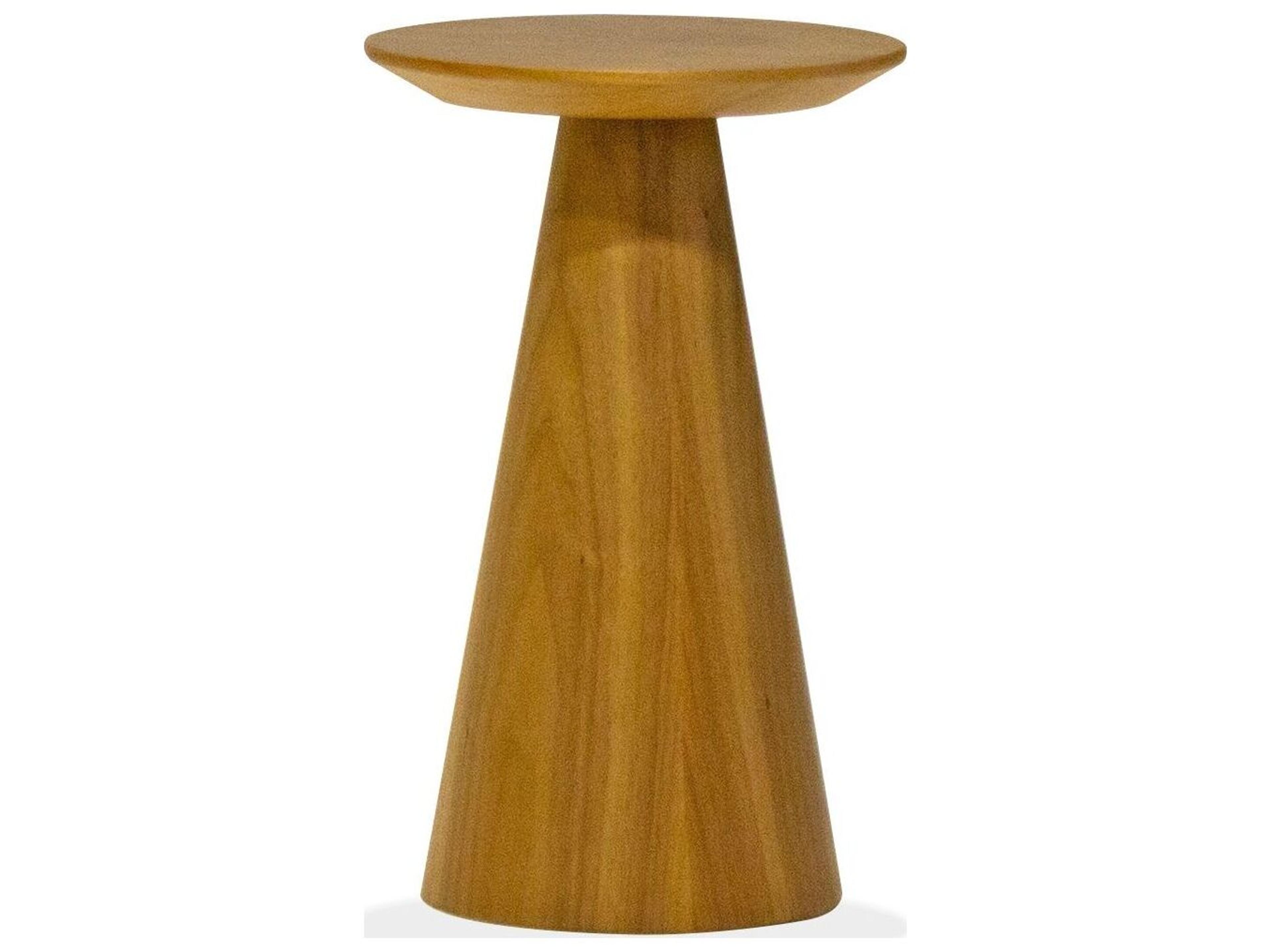 Tower Small Walnut Round End Table Modern Accent