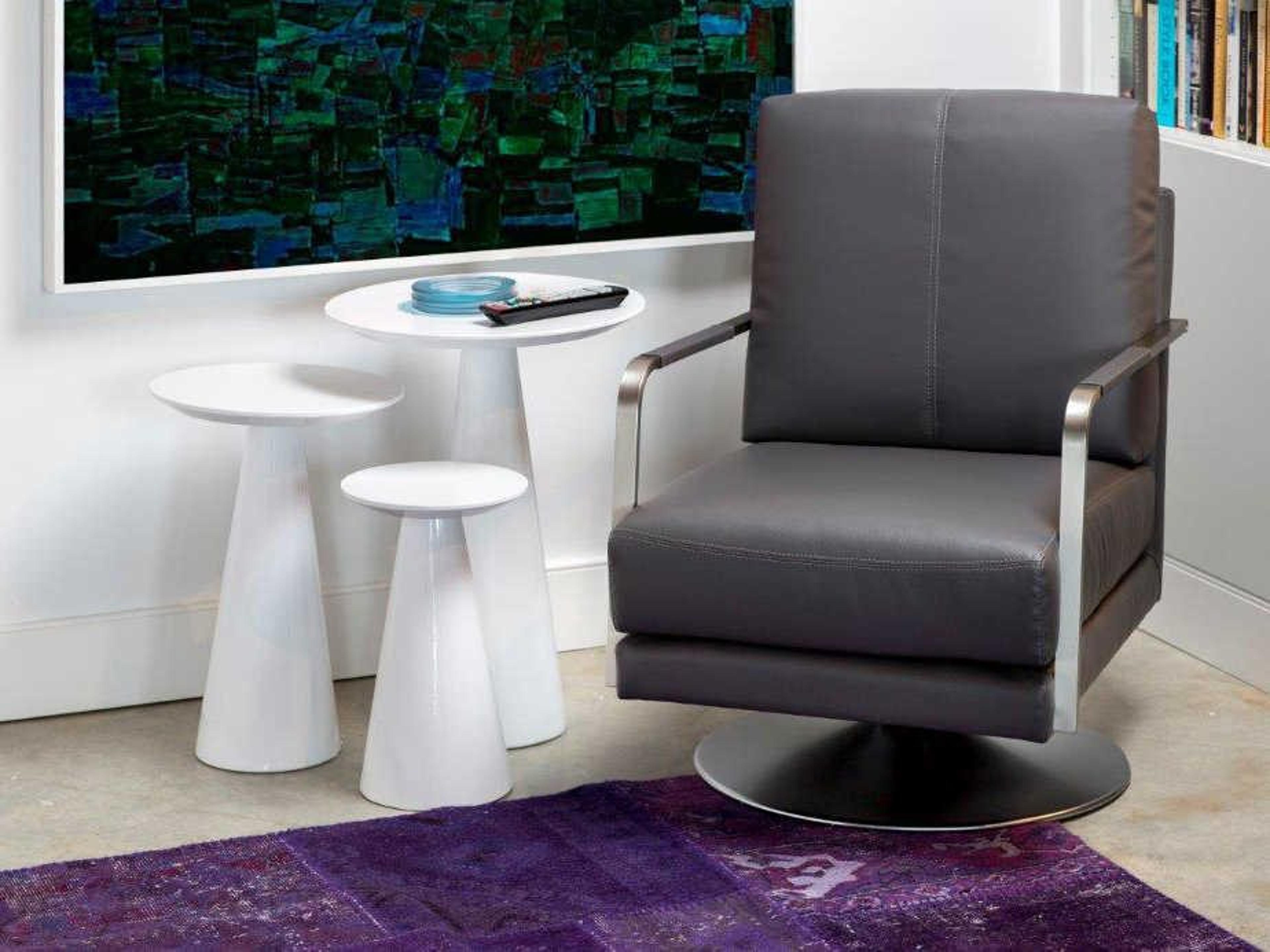 Mobital Tower Round Plastic White End Table