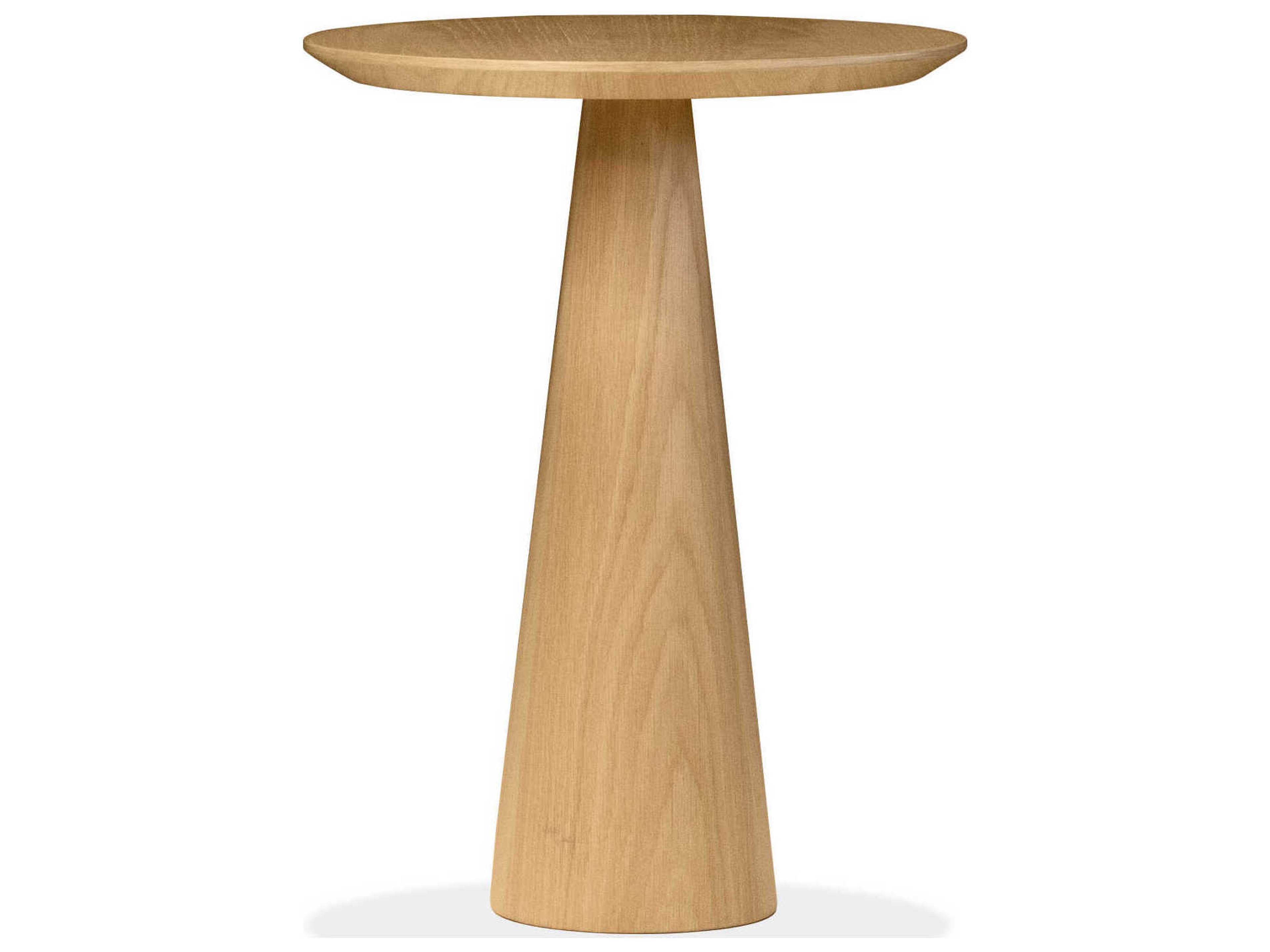 Tower Round Wood White Oak End Table