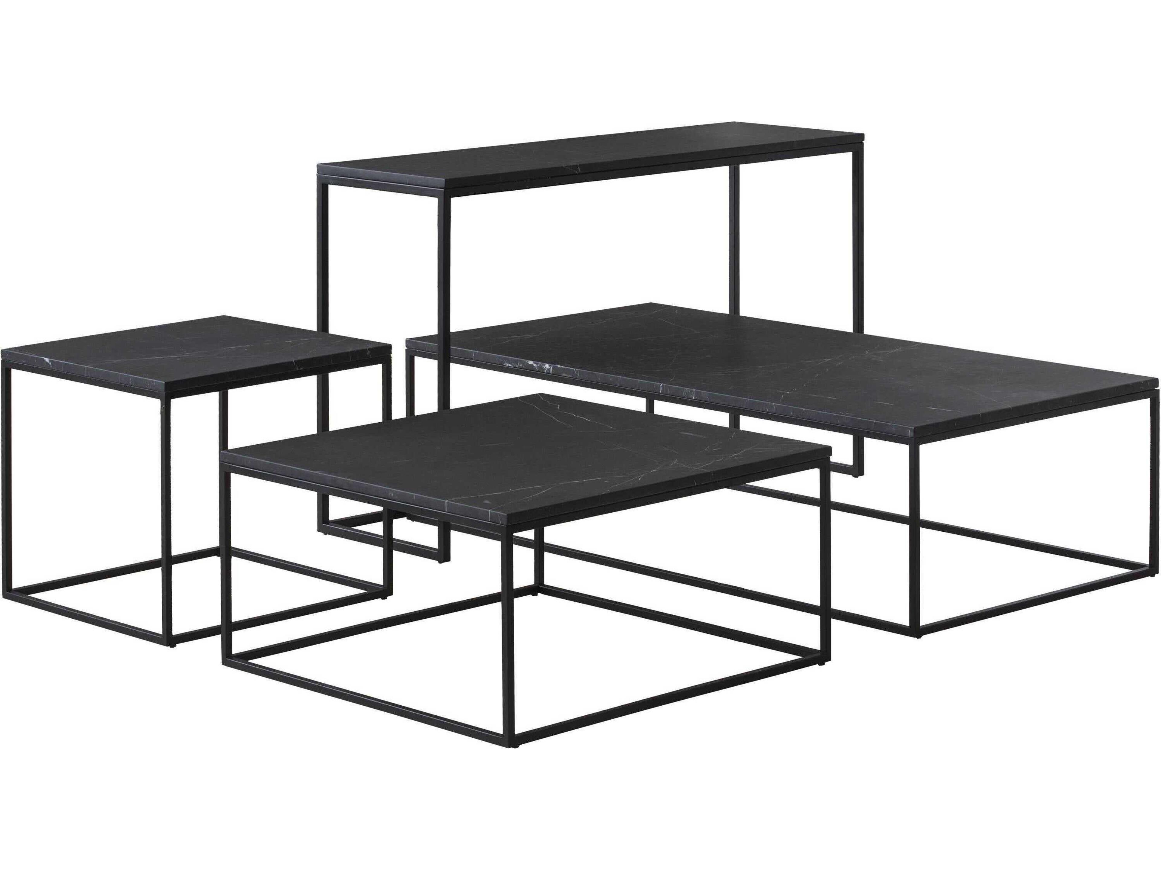 Mobital Onix Rectangular Marble Black Console Table