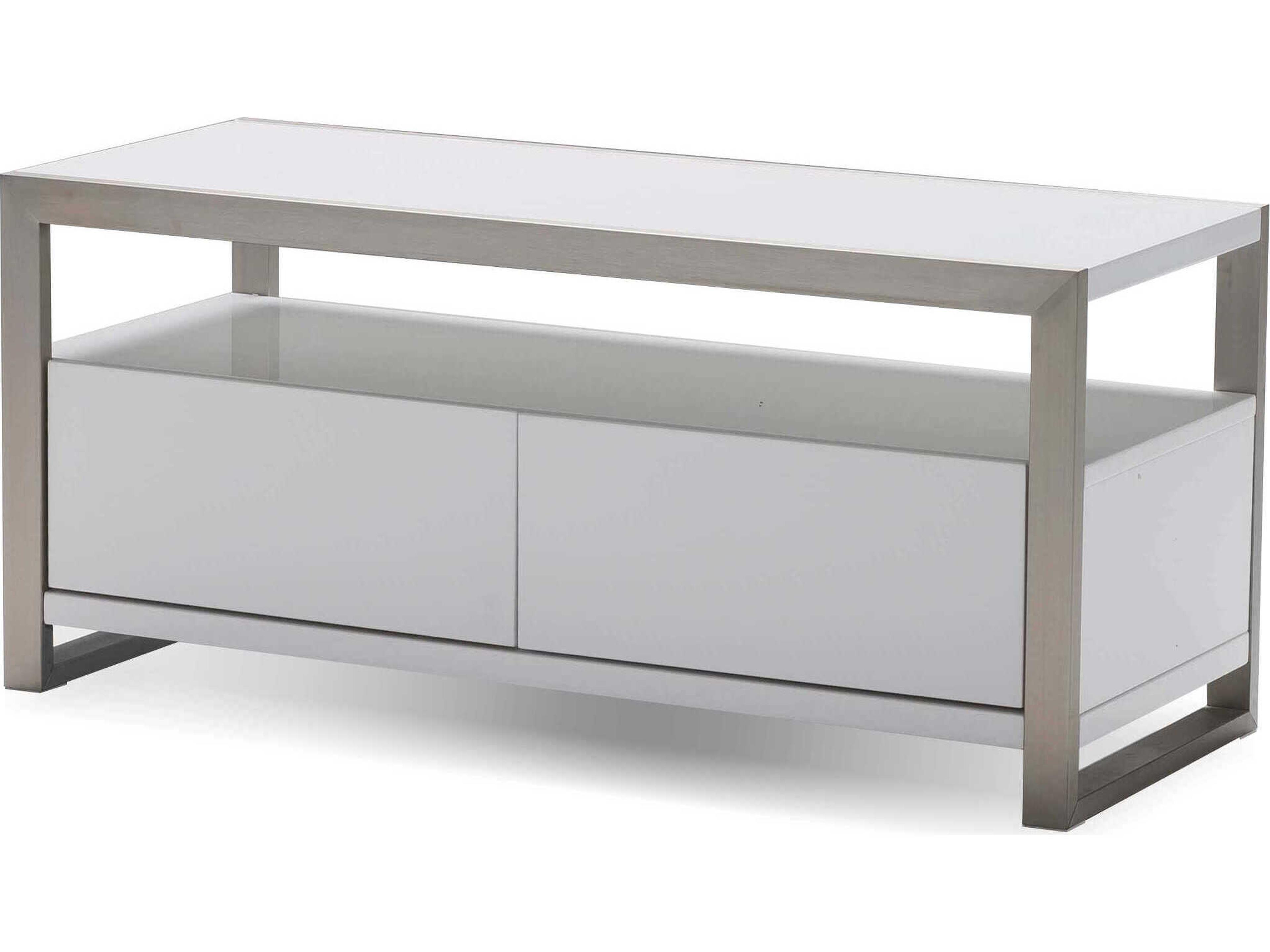 Brando TV Stand 39 Inch High Gloss White Media Console