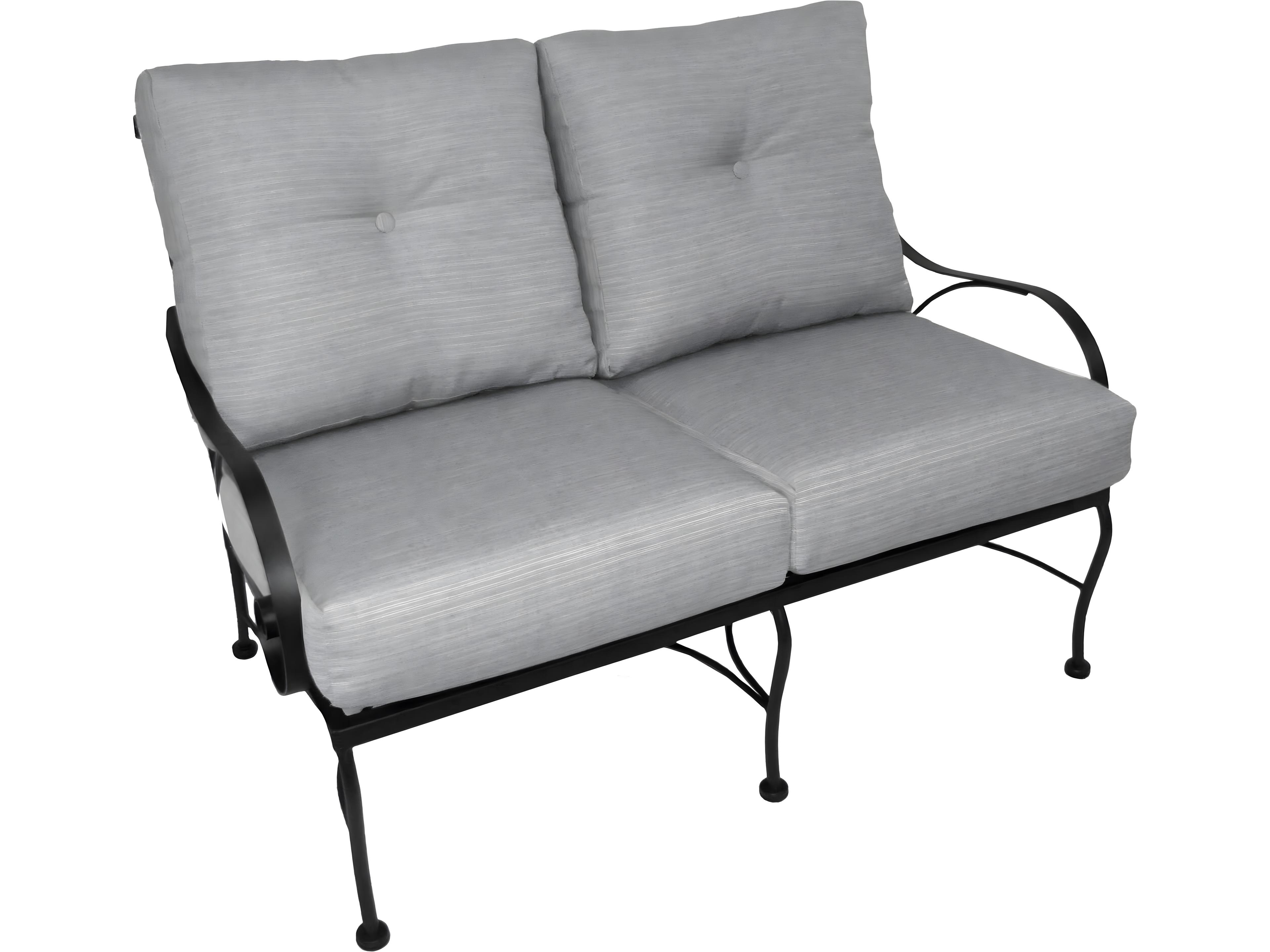 Monticello Deep Seating Wrought Iron Outdoor Patio Loveseat