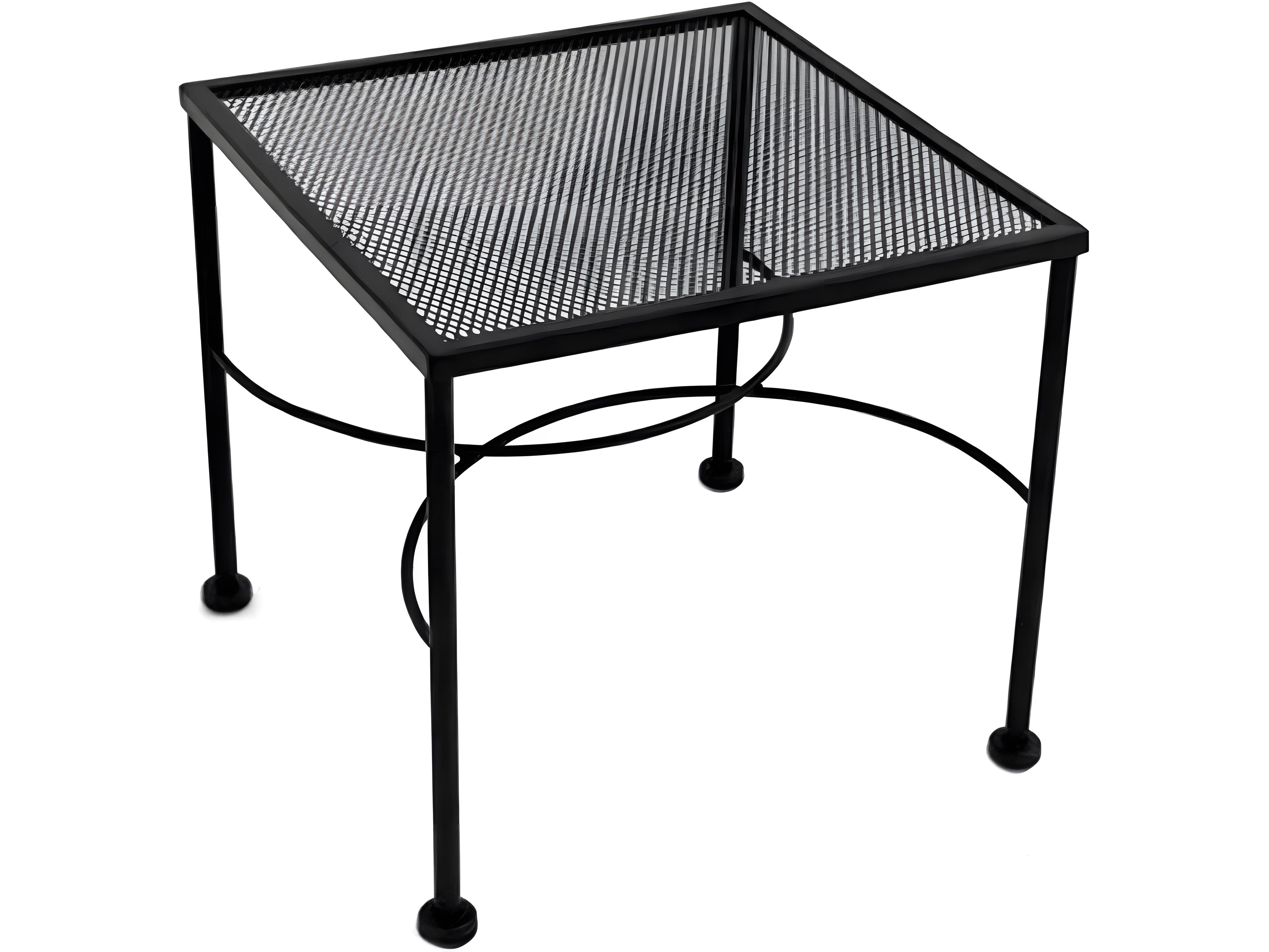 Micro Mesh Wrought Iron Square Outdoor Patio End Table