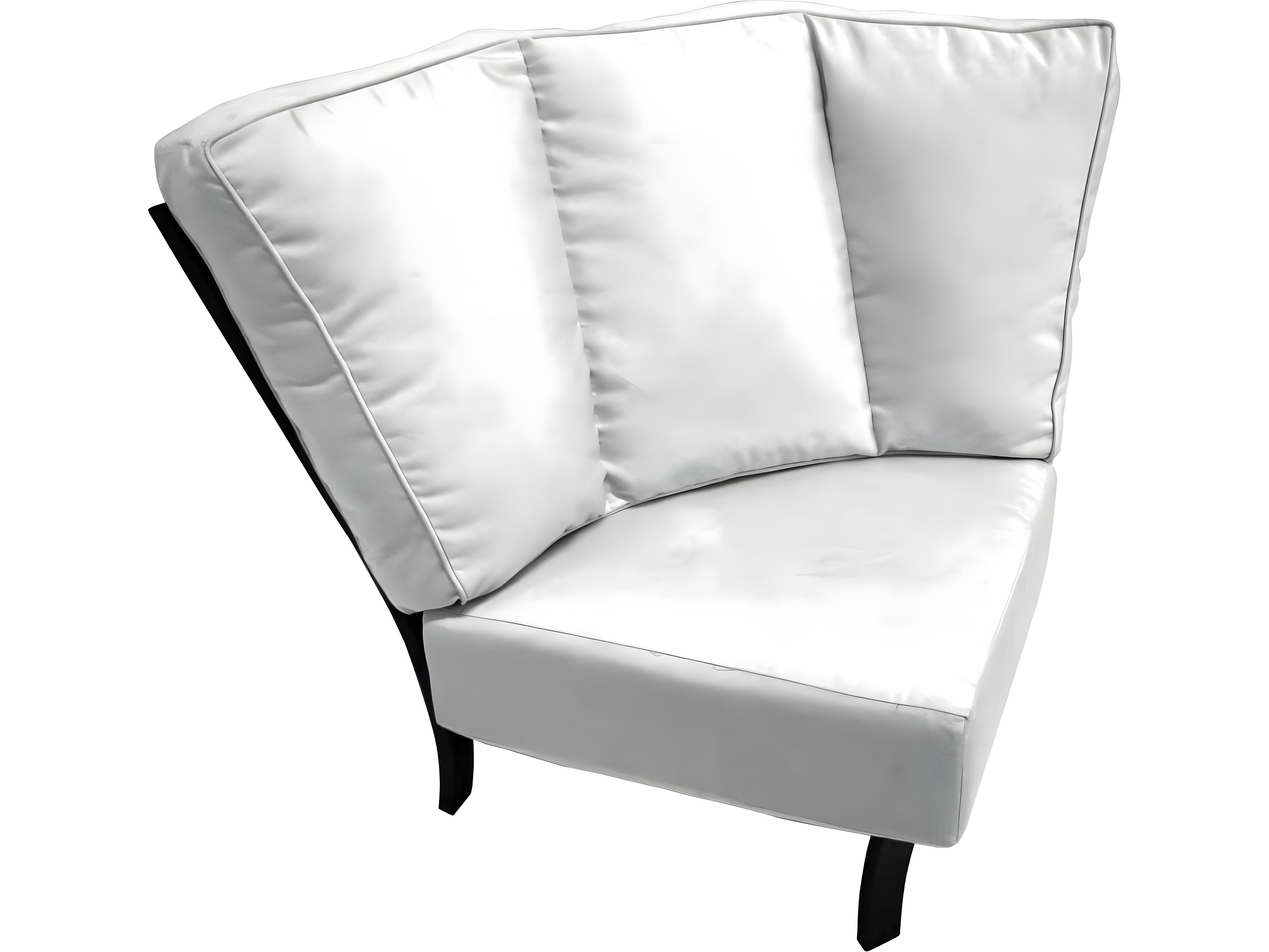 Maddux Wrought Iron Corner Outdoor Patio Lounge Chair