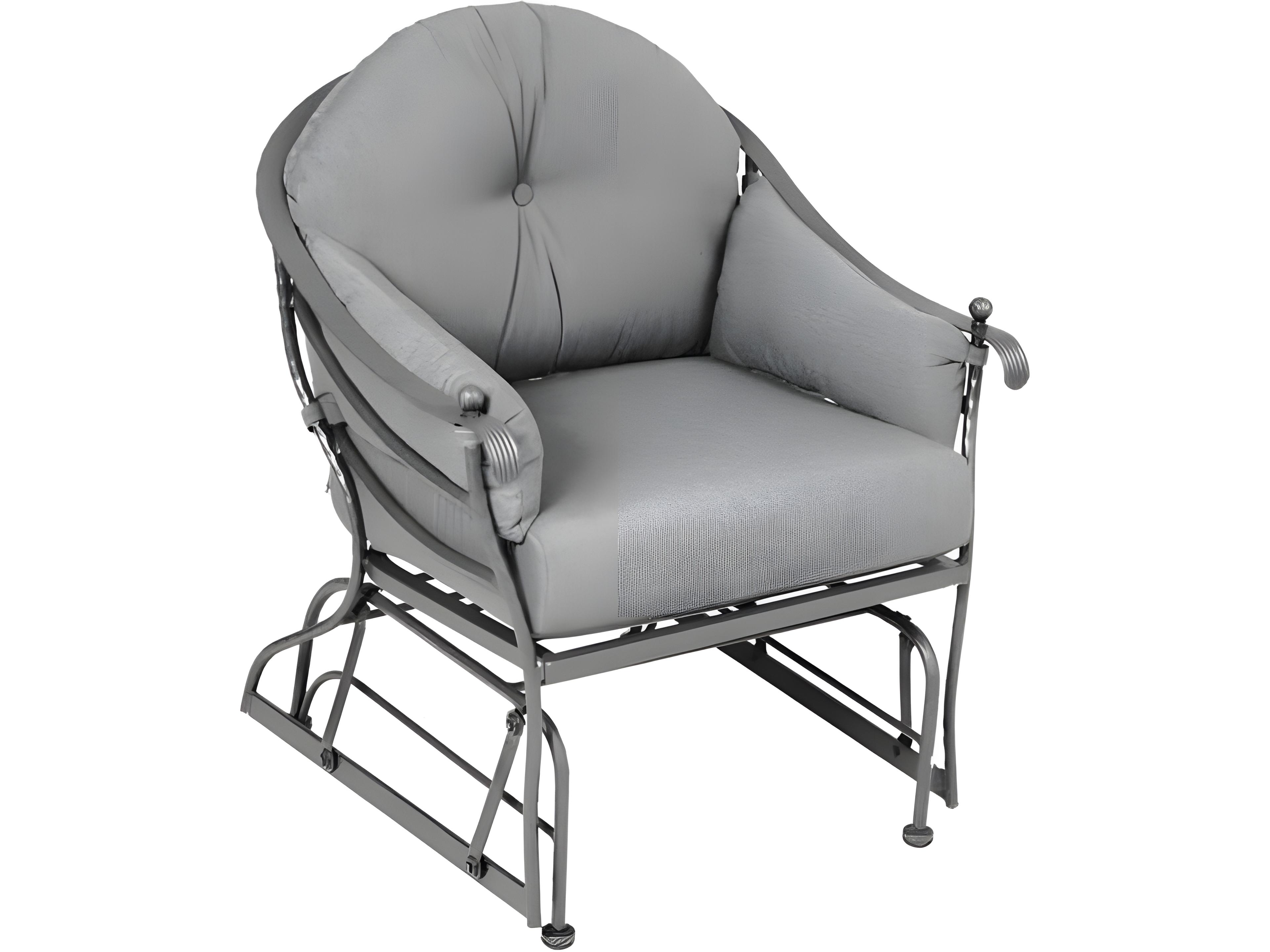 Milano Wrought Iron Cushion Arm Glider Dining Chair Replacement Cushions