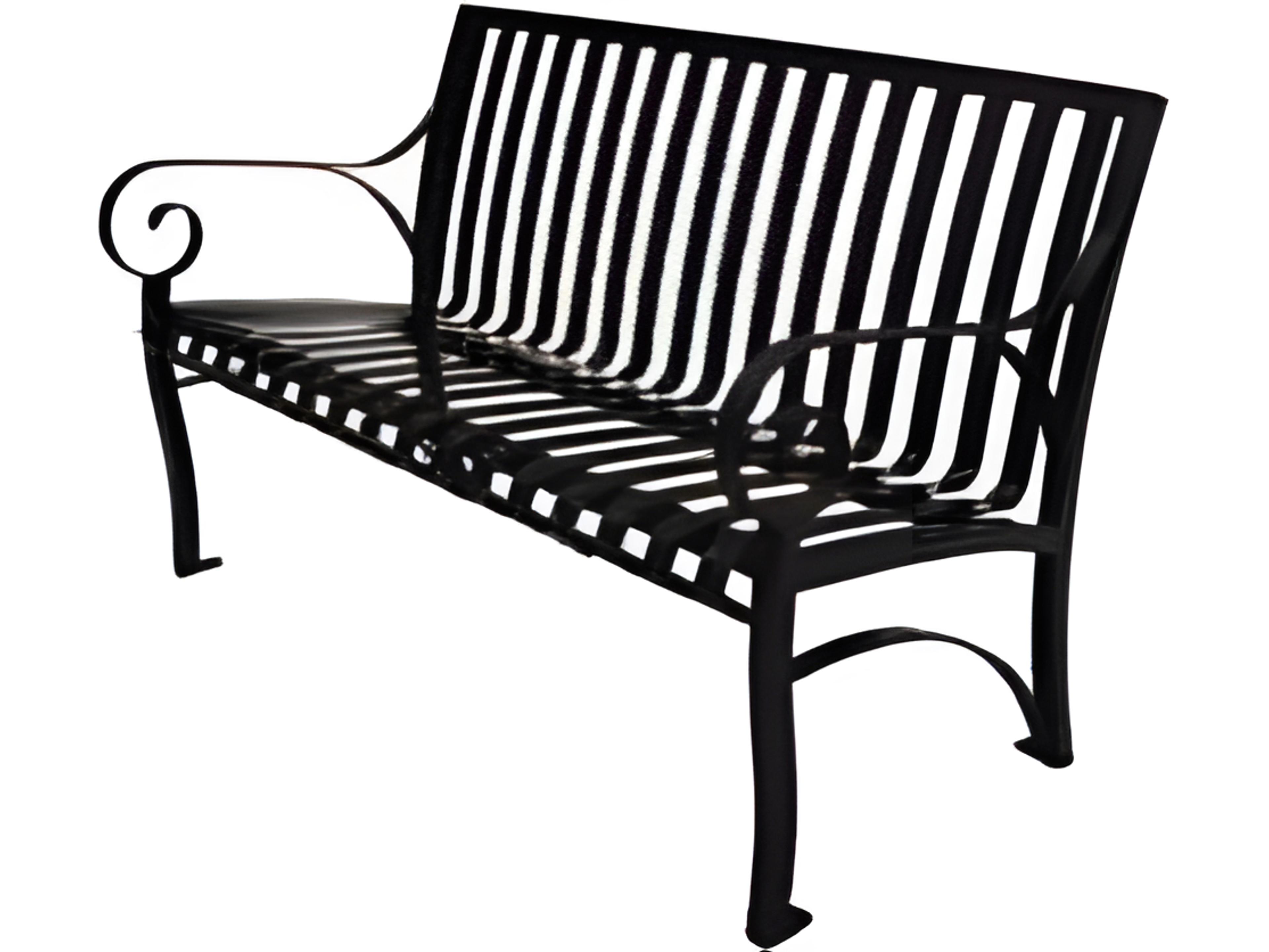 Commercial Wrought Iron Promenade Small Outdoor Bench