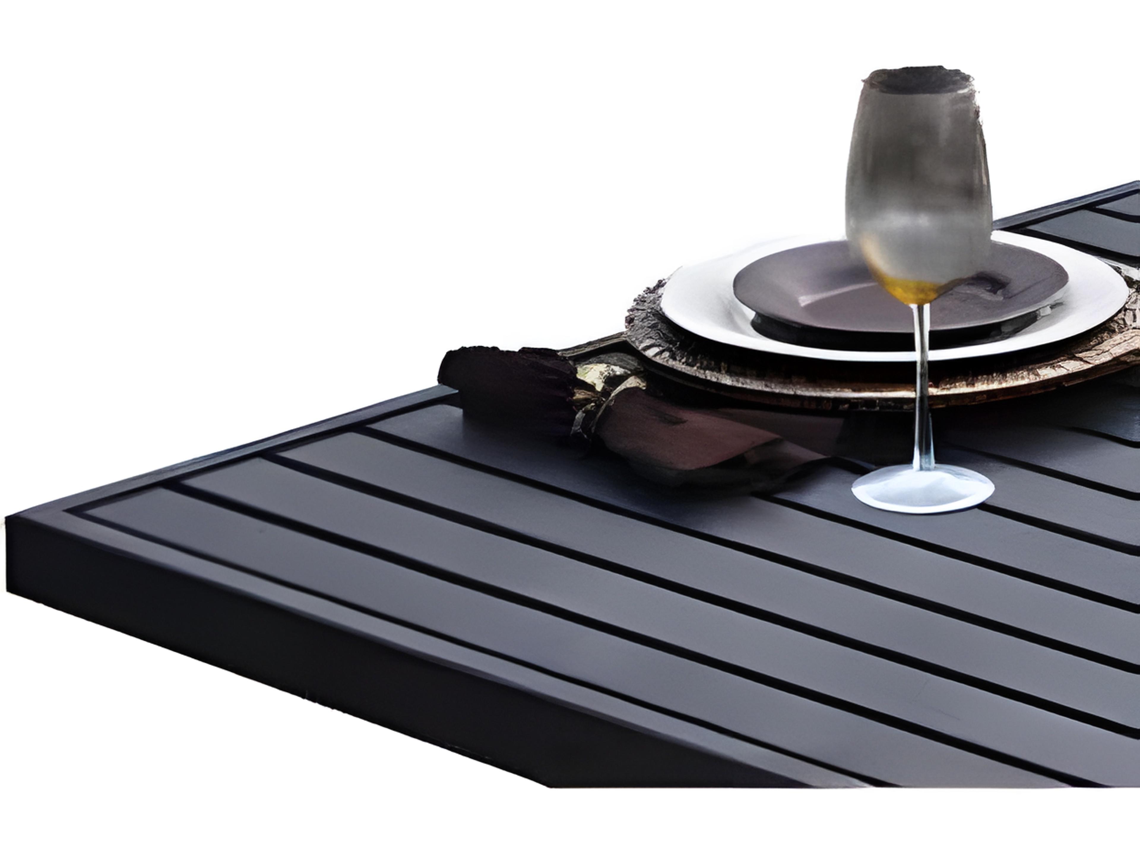 Meadowcraft Slat Wrought Iron Rectangular Top