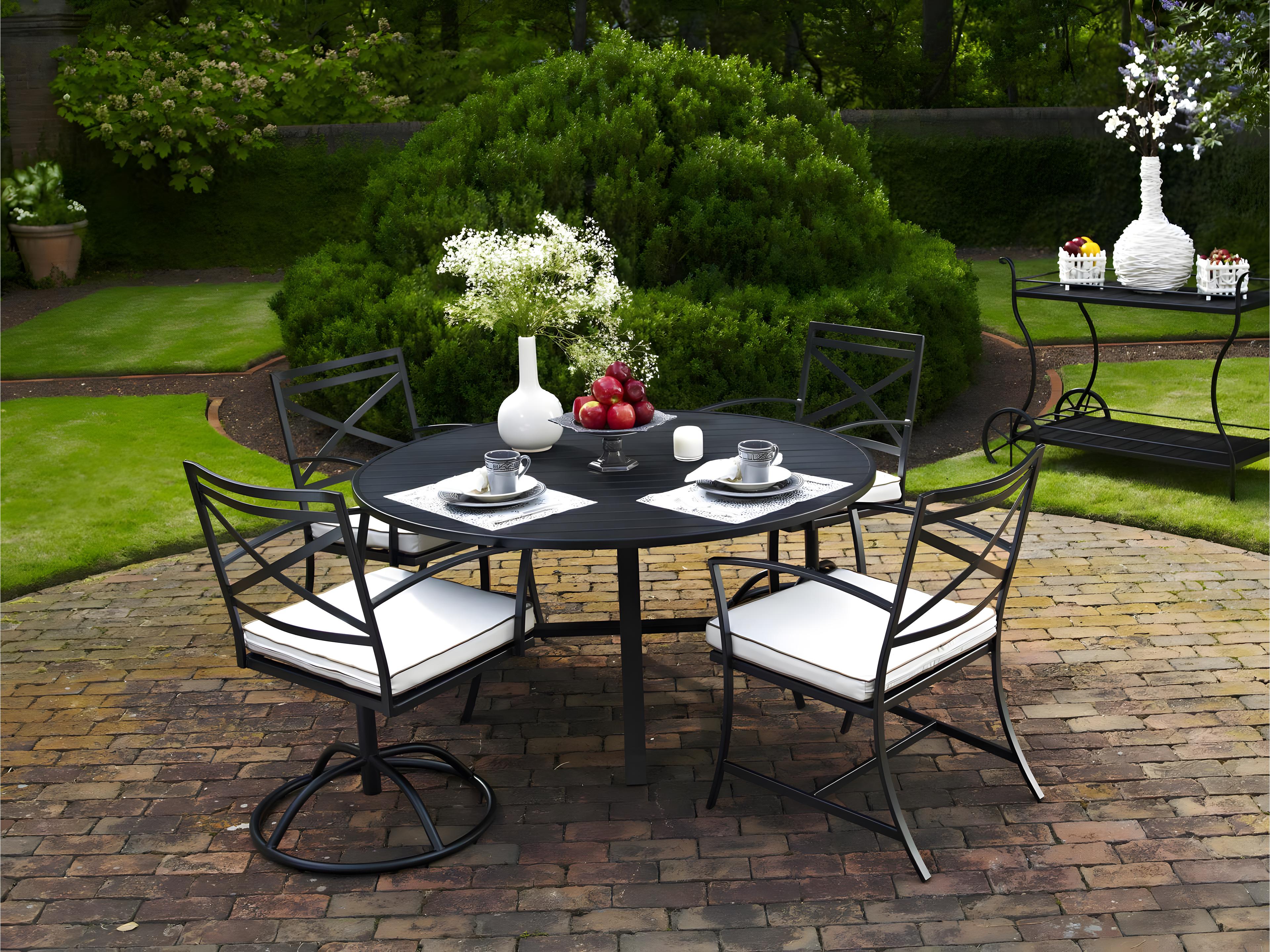 Maddux Wrought Iron Outdoor Patio Dining Set