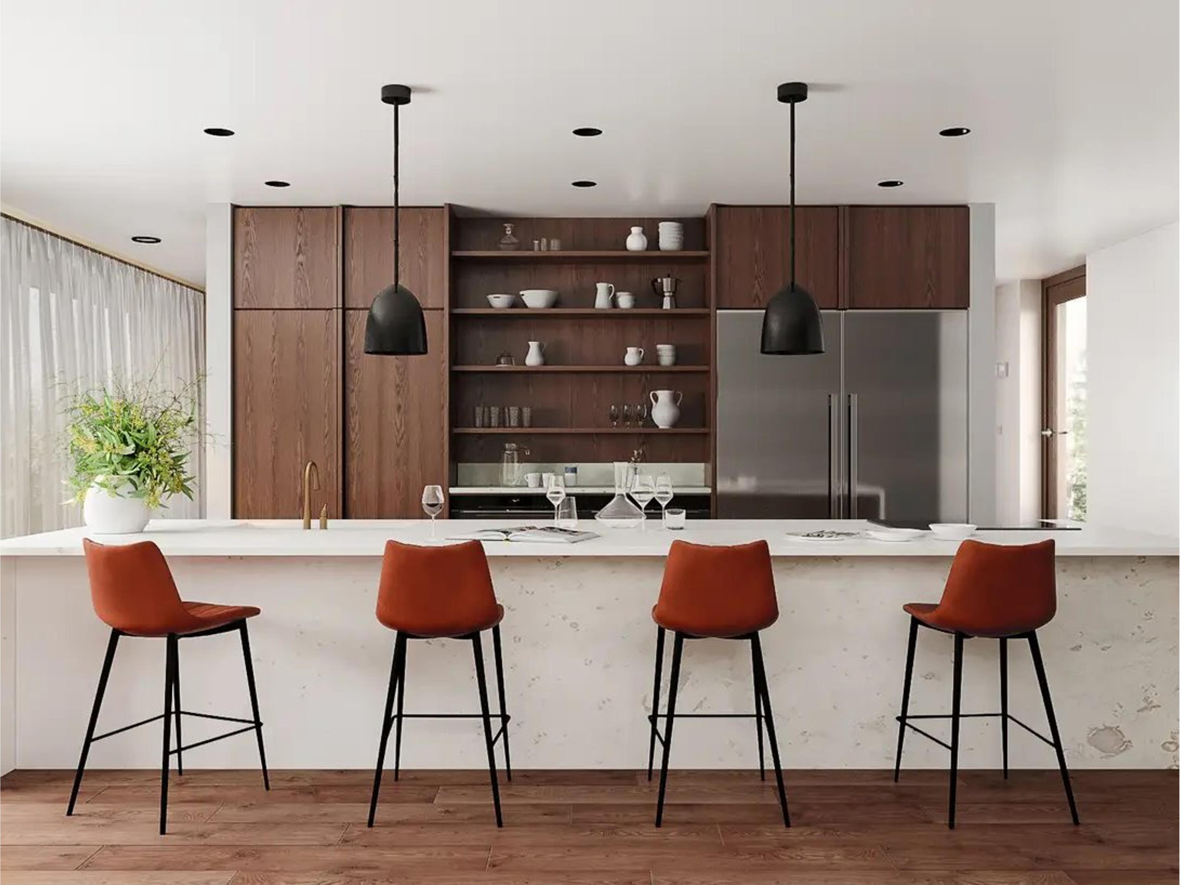 Alibi Brown Faux Leather Counter Set