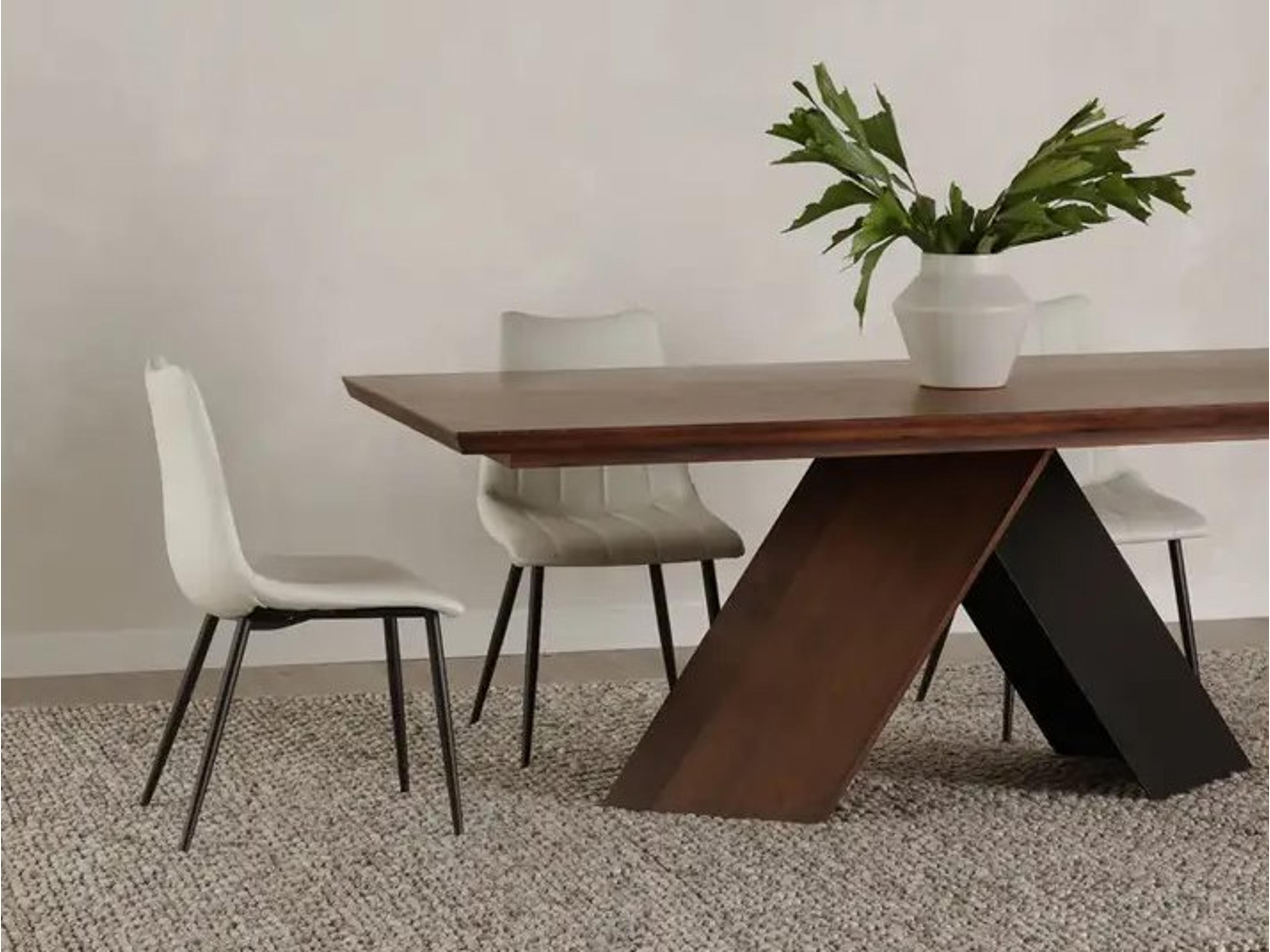 Moe's Home Alibi White Faux Leather Dining Set