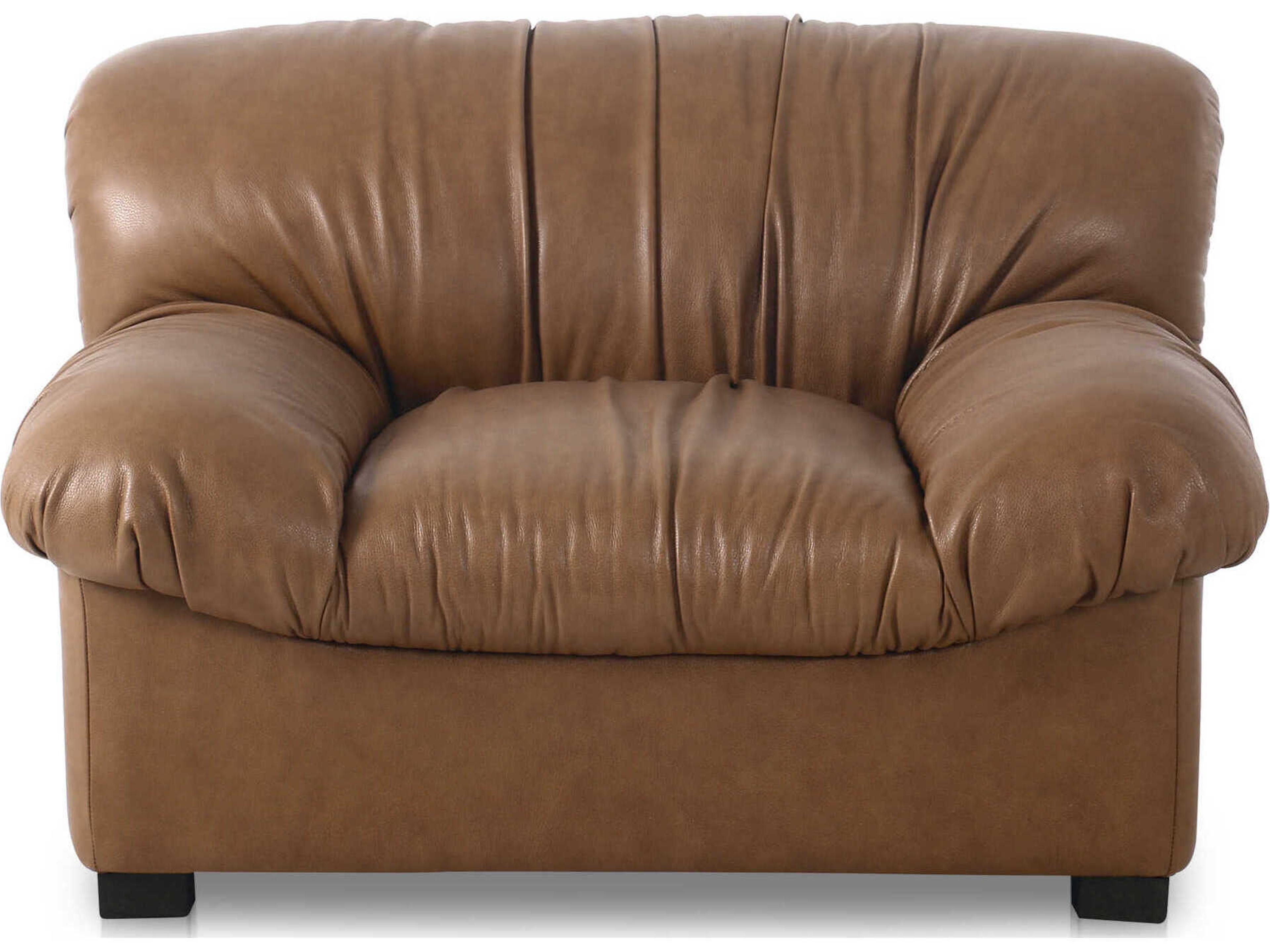 Halston Brown Leather Accent Chair