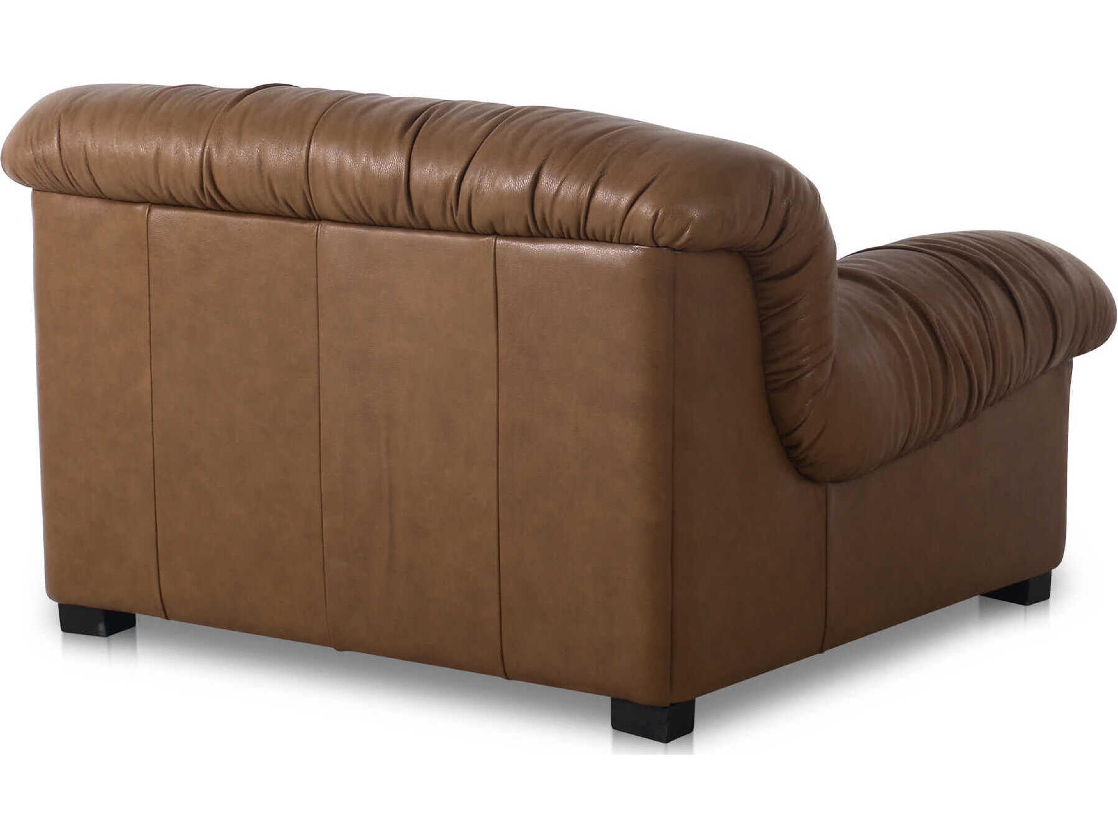 Moe's Home Halston Brown Leather Accent Chair
