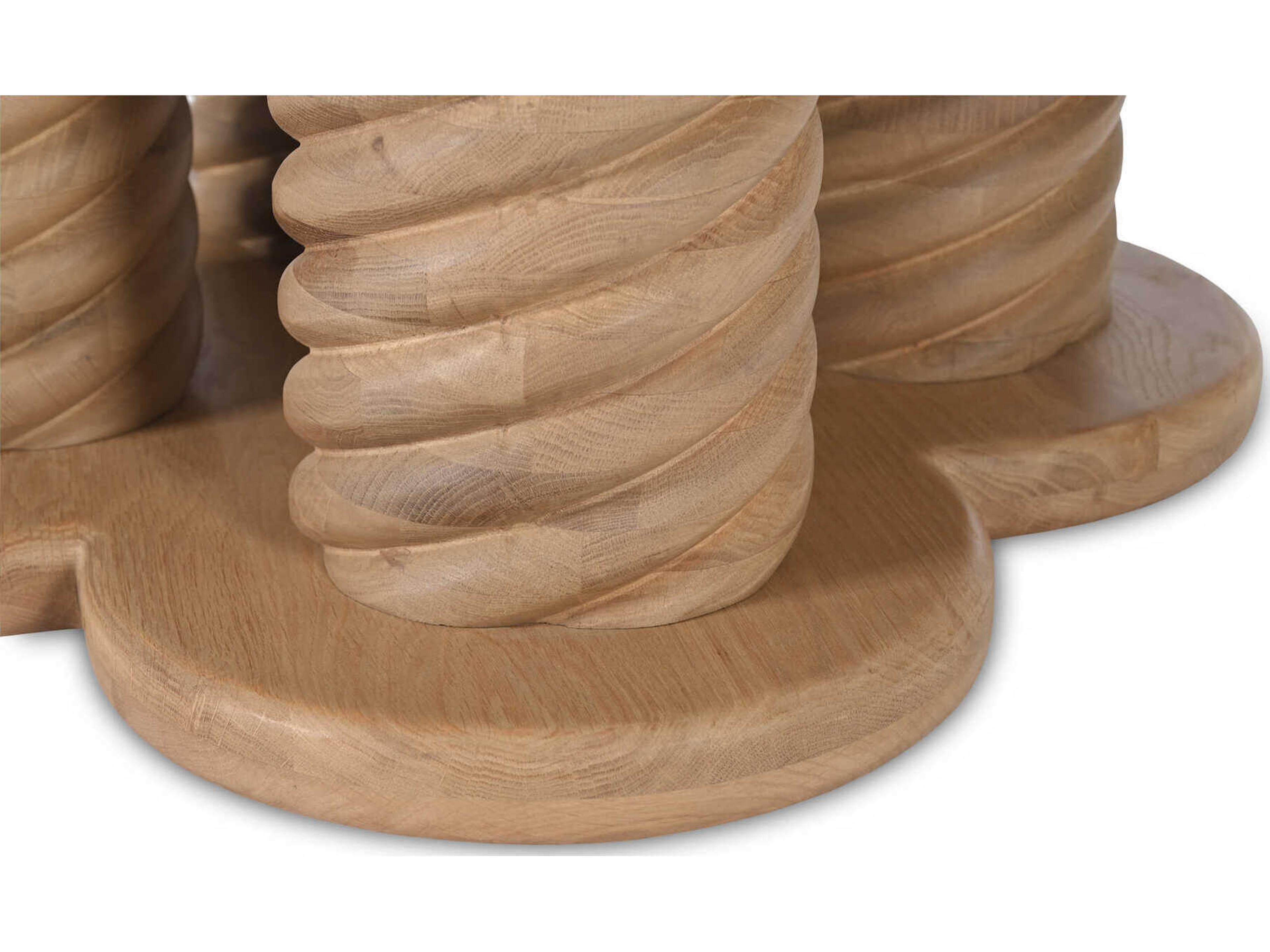 Moe's Home Treccia Round Wood Natural Dining Table