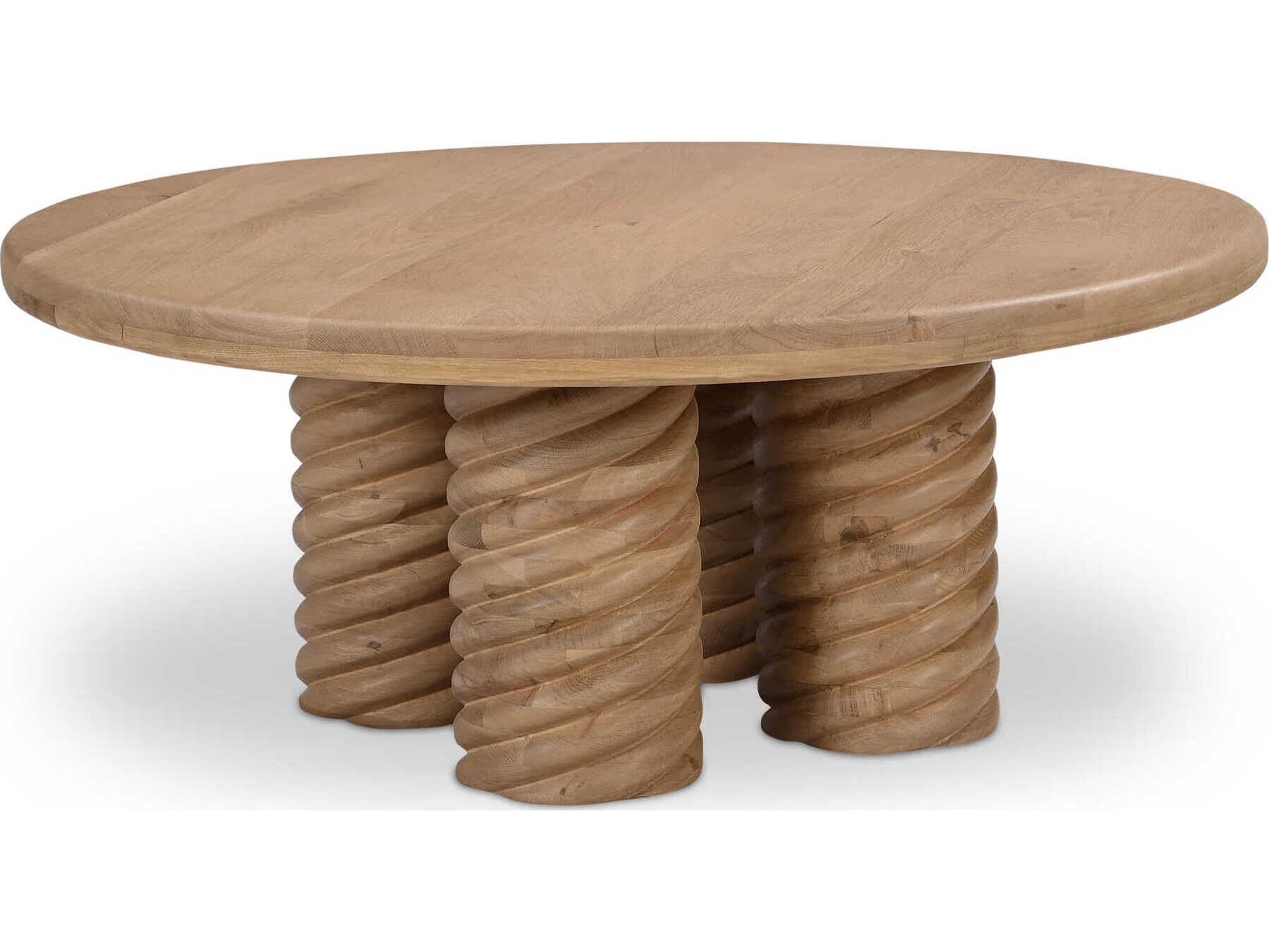 Moe's Home Treccia Round Wood Natural Coffee Table