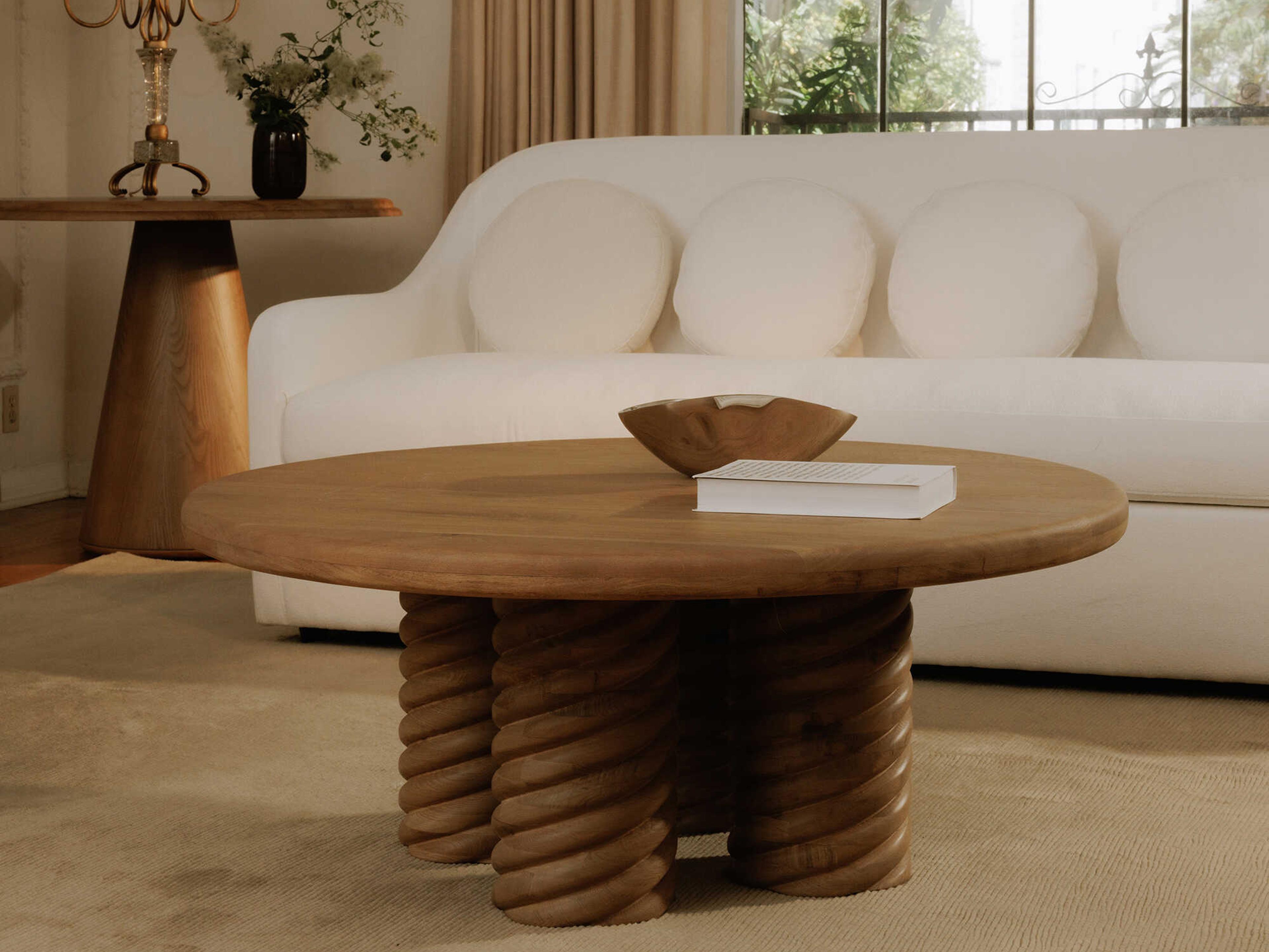 Moe's Home Treccia Round Wood Natural Coffee Table