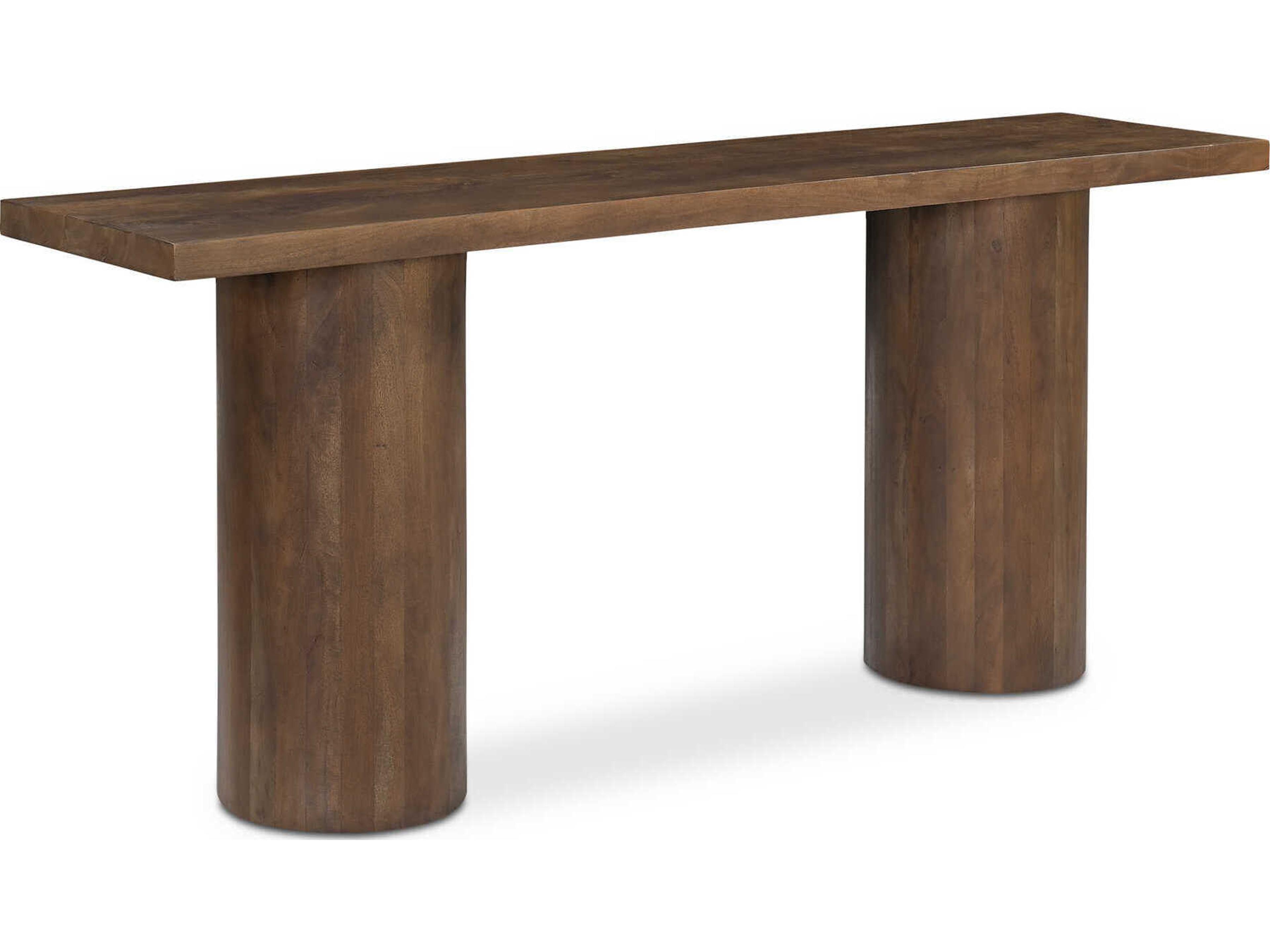 Hadley Rectangular Wood Warm Brown Neem Console Table