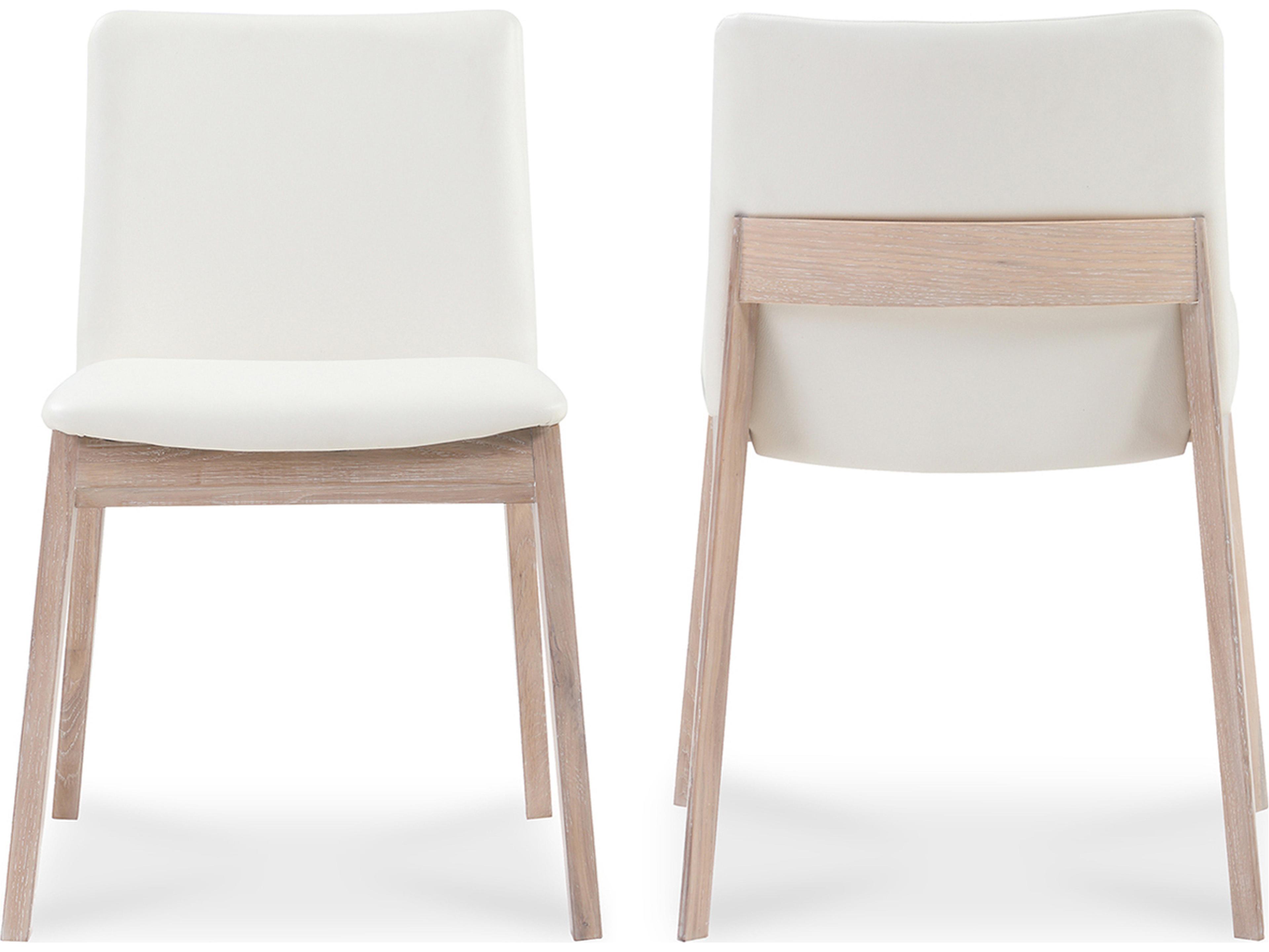 Moe's Home Deco Oak Wood Upholstered Side Dining Chair - Set of Two