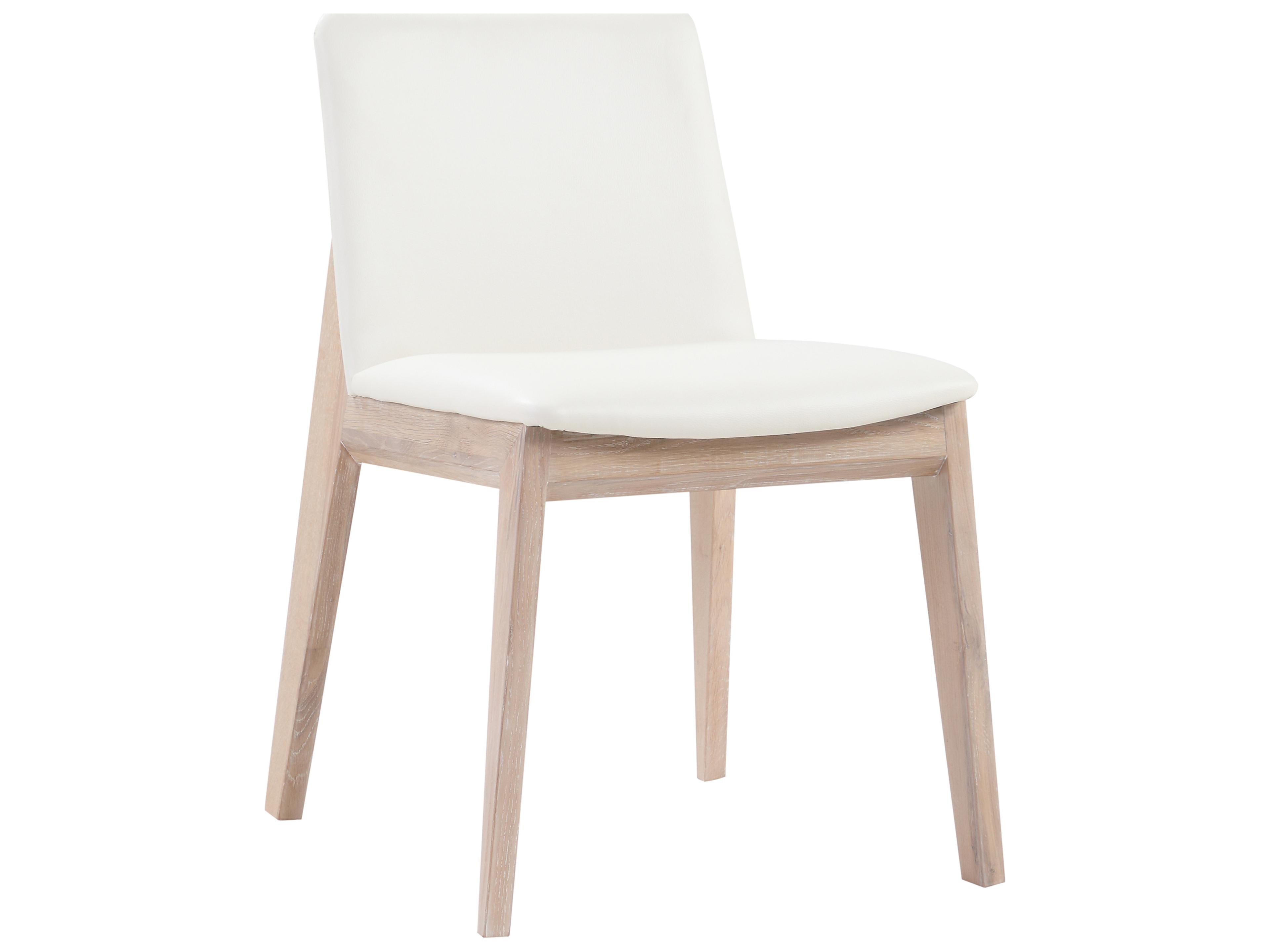 Moe's Home Deco Oak Wood Upholstered Side Dining Chair - Set of Two