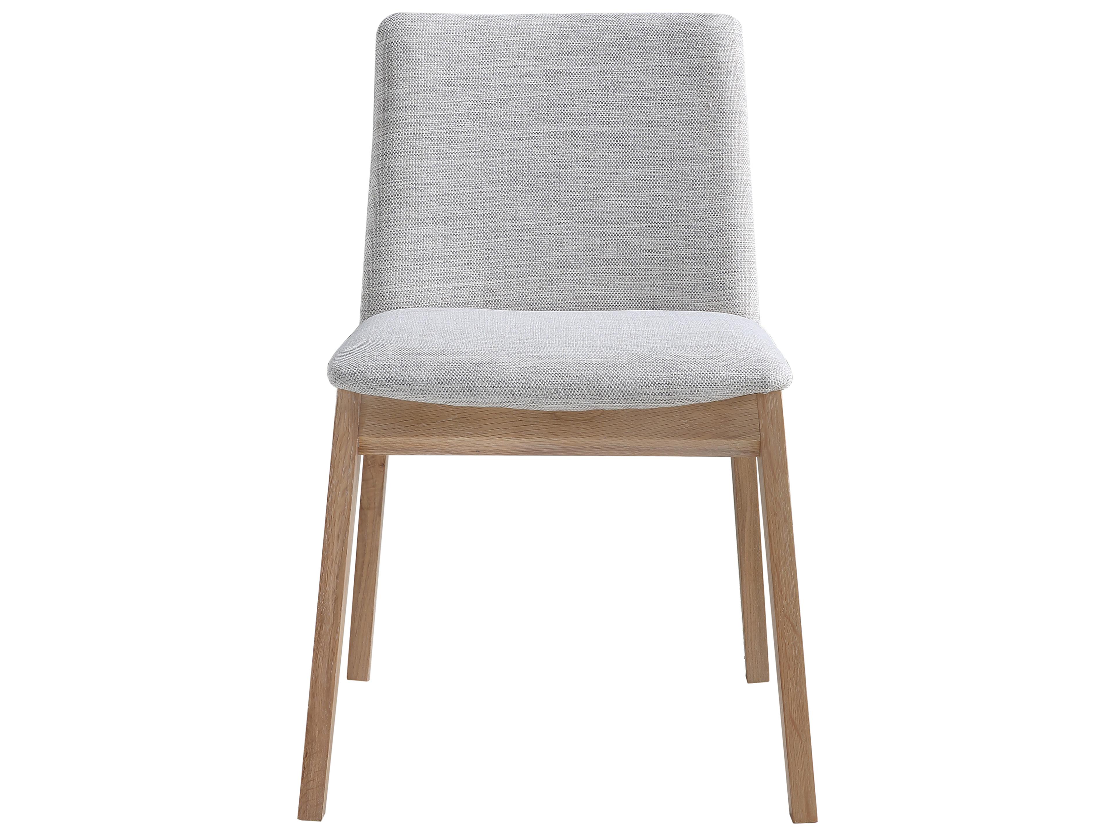 Moe's Home Deco Oak Wood Gray Upholstered Side Dining Chair - Set of Two