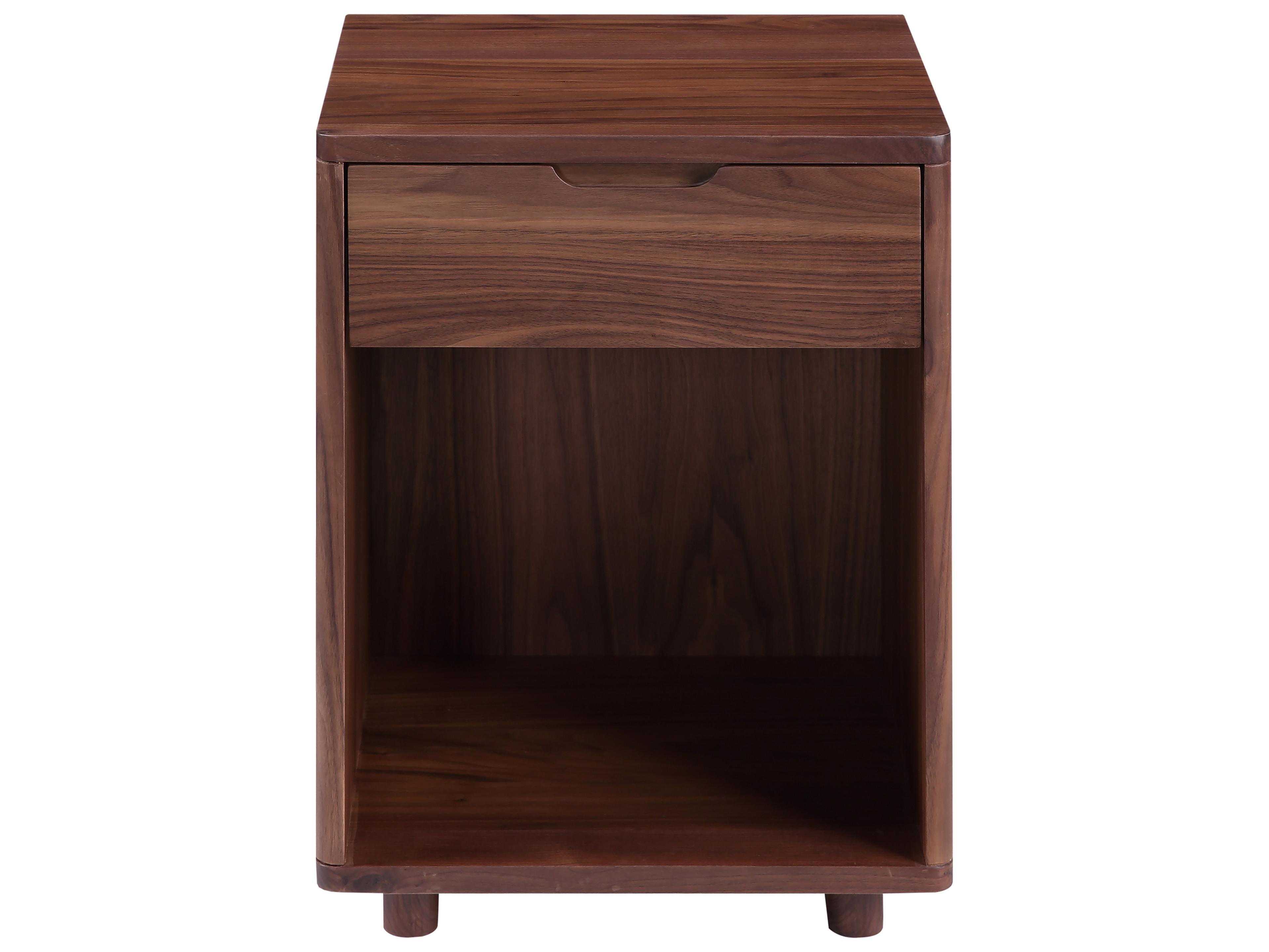 Moe's Home Osamu 1-Drawer Brown Walnut Wood Nightstand
