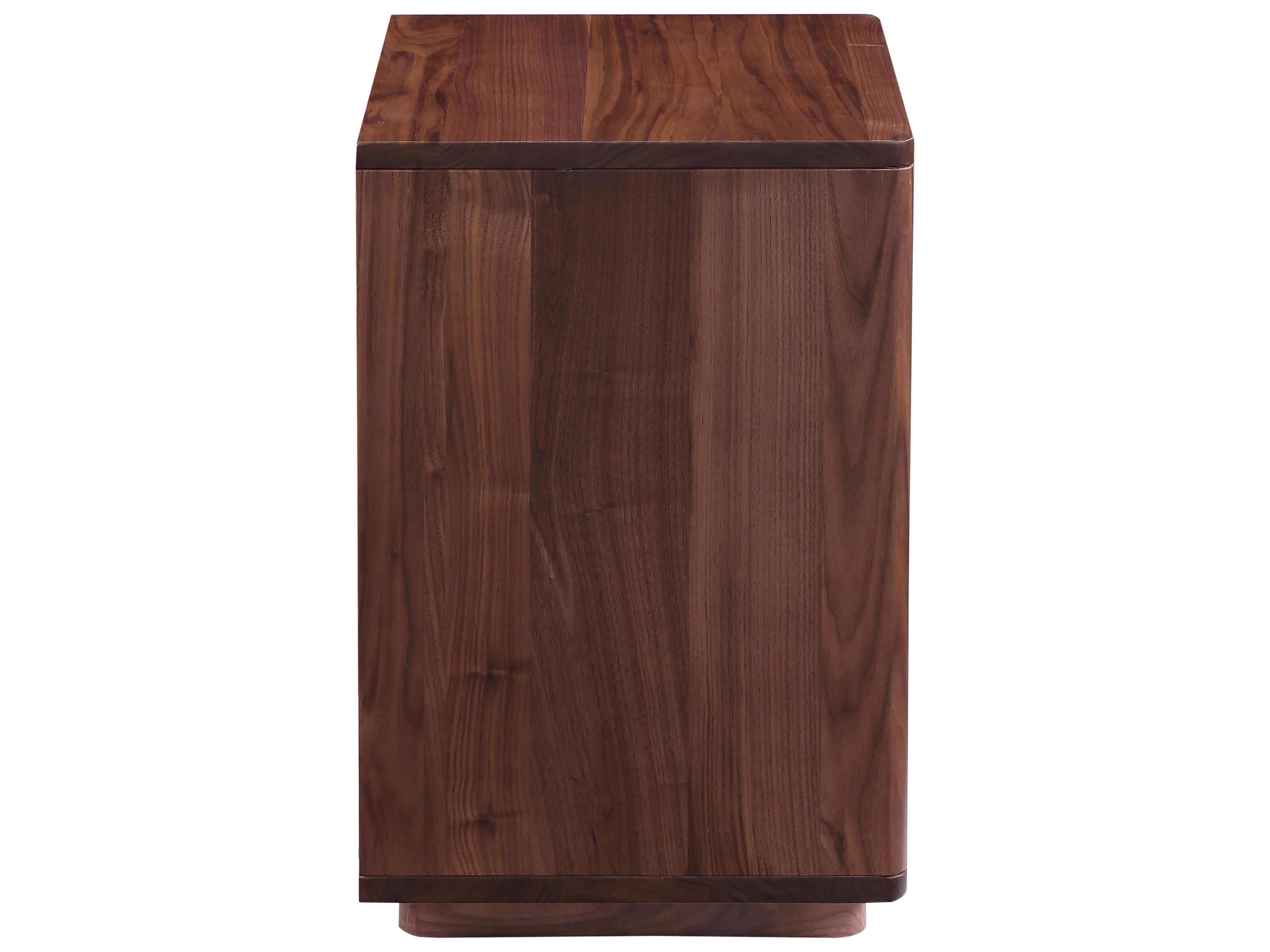Moe's Home Osamu 1-Drawer Brown Walnut Wood Nightstand