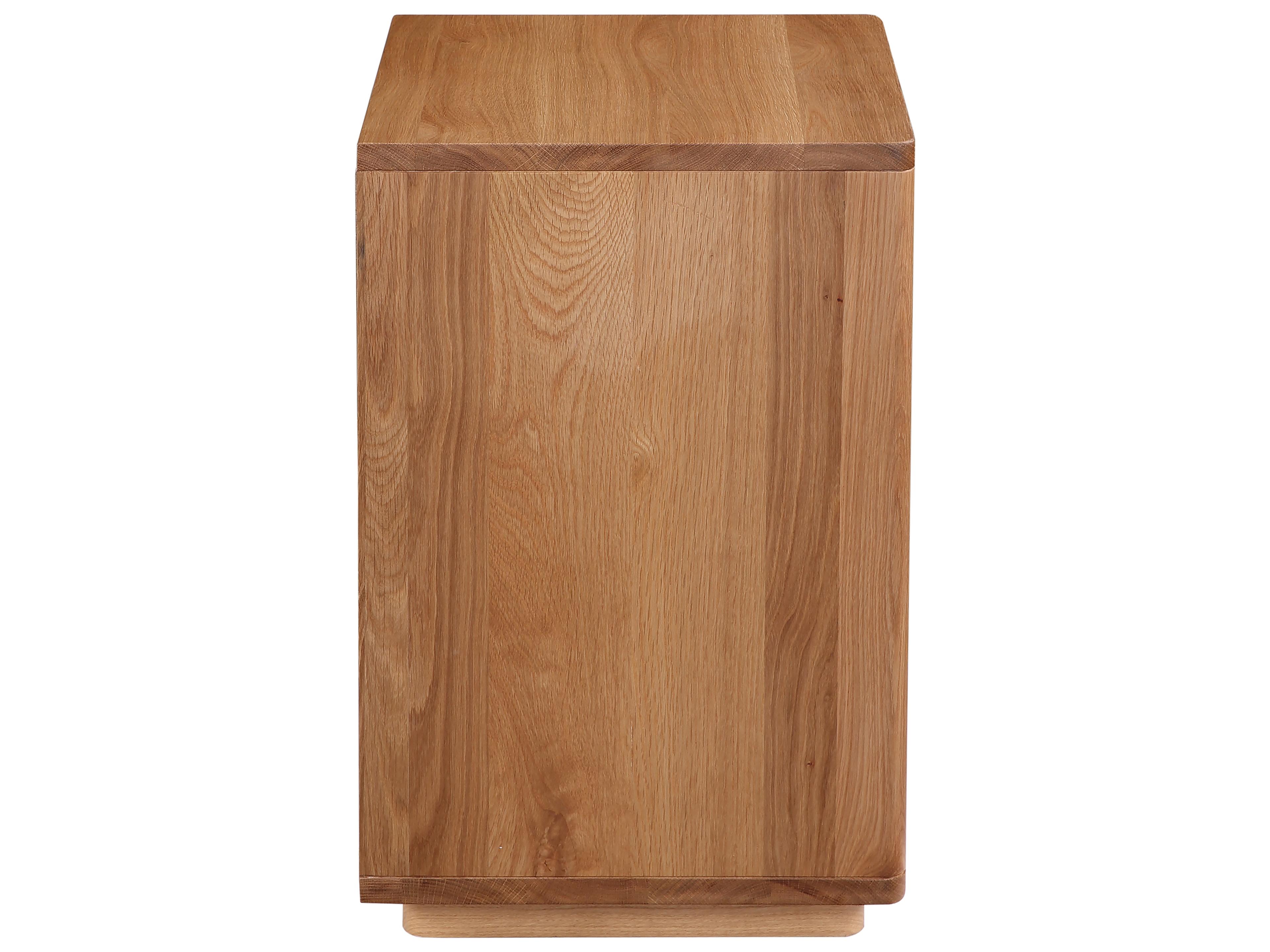 Moe's Home Osamu 1-Drawer Brown Oak Wood Nightstand