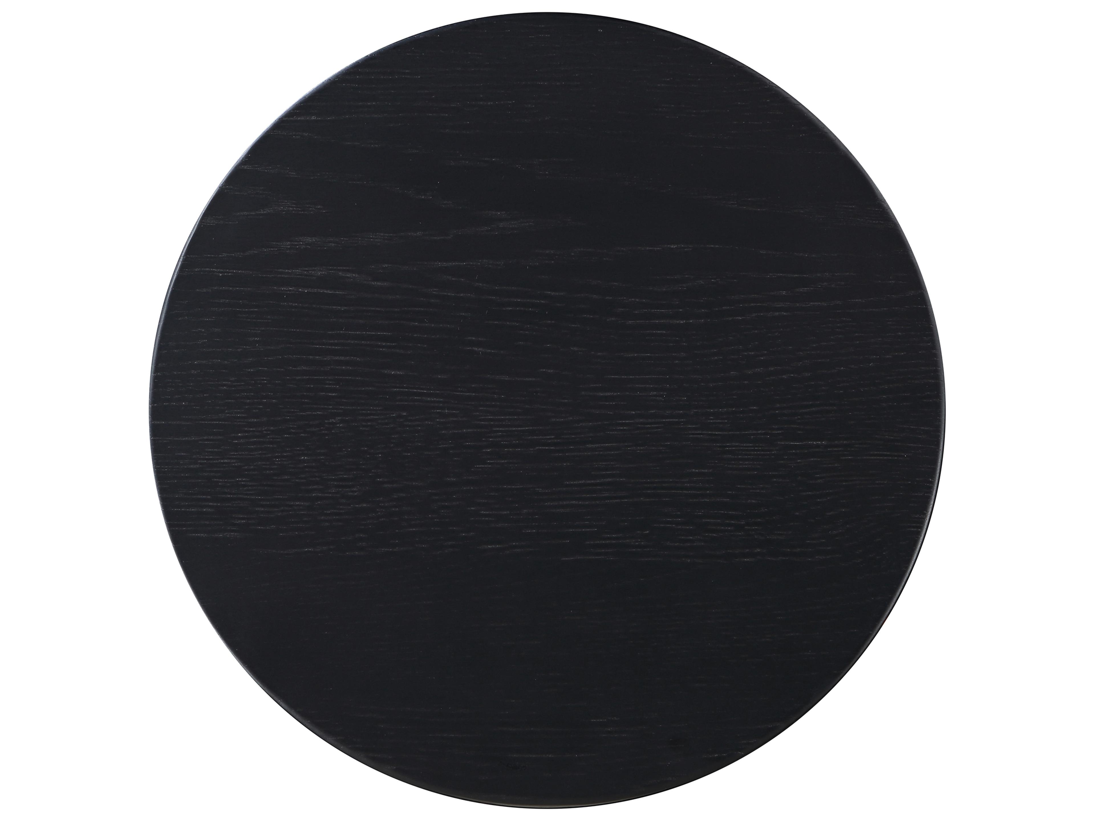 Moe's Home Grace Round Wood Black Oak End Table