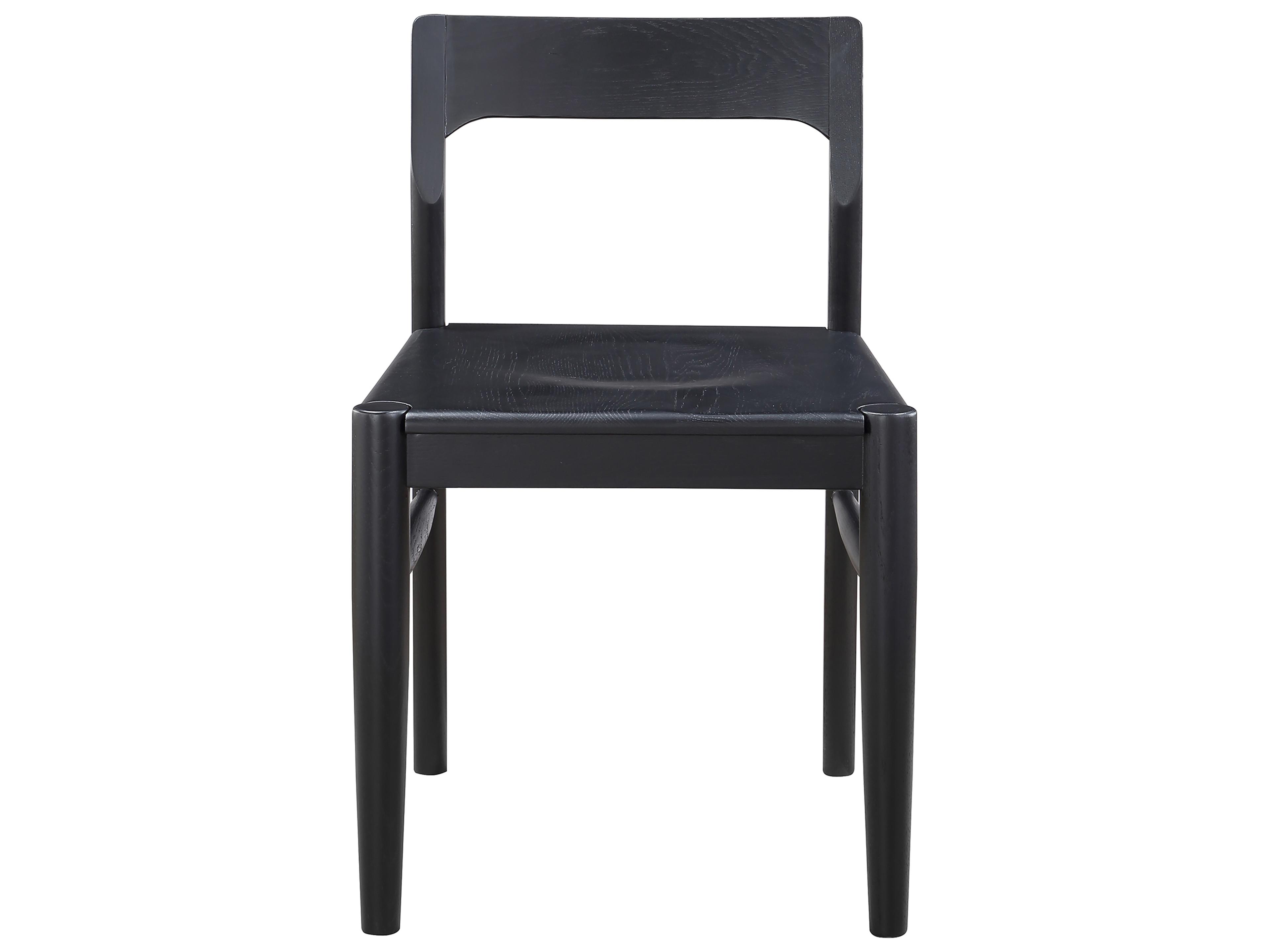 Moe's Home Owing Oak Wood Black Side Dining Chair - Set of Two