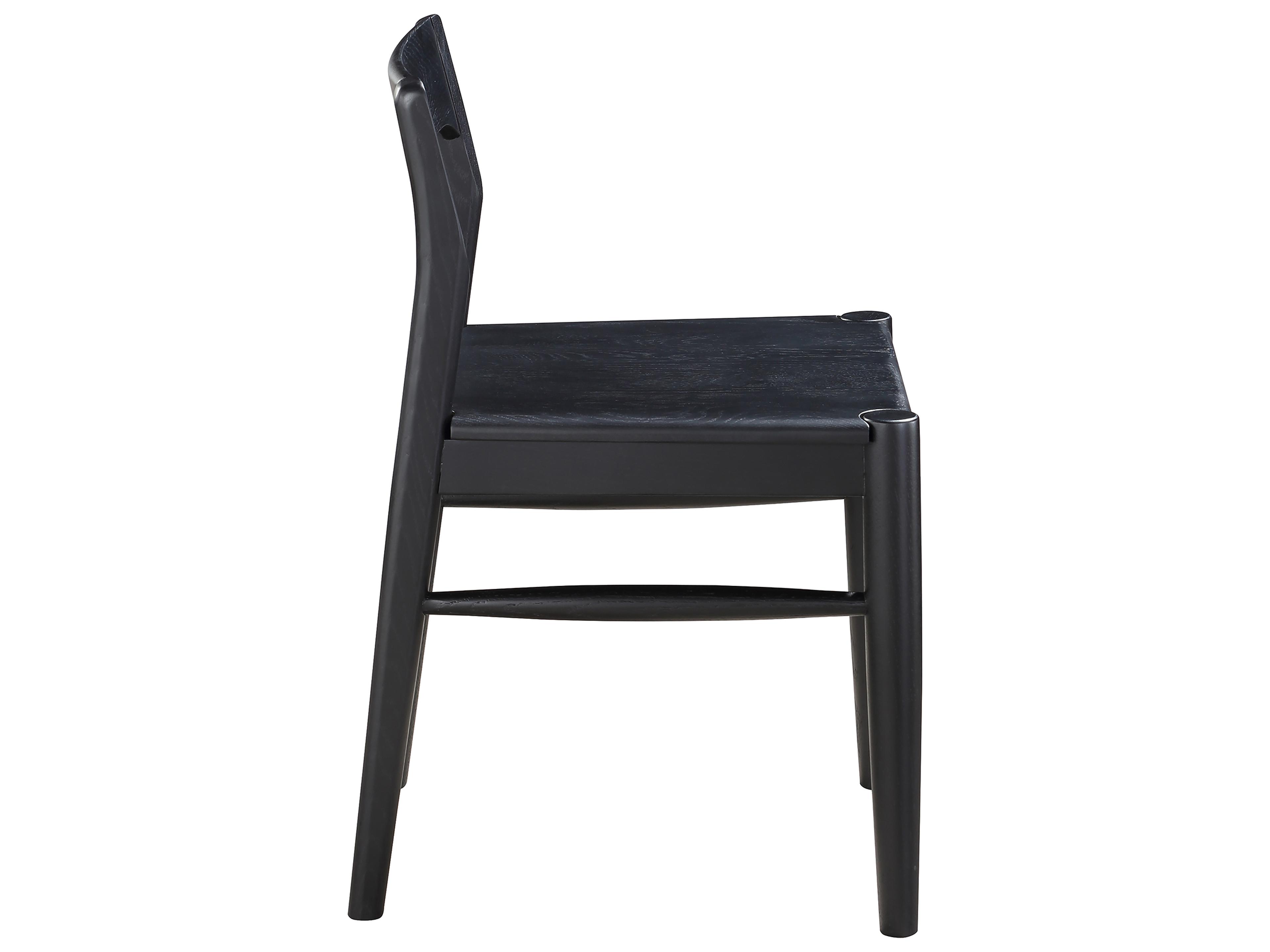 Moe's Home Owing Oak Wood Black Side Dining Chair - Set of Two