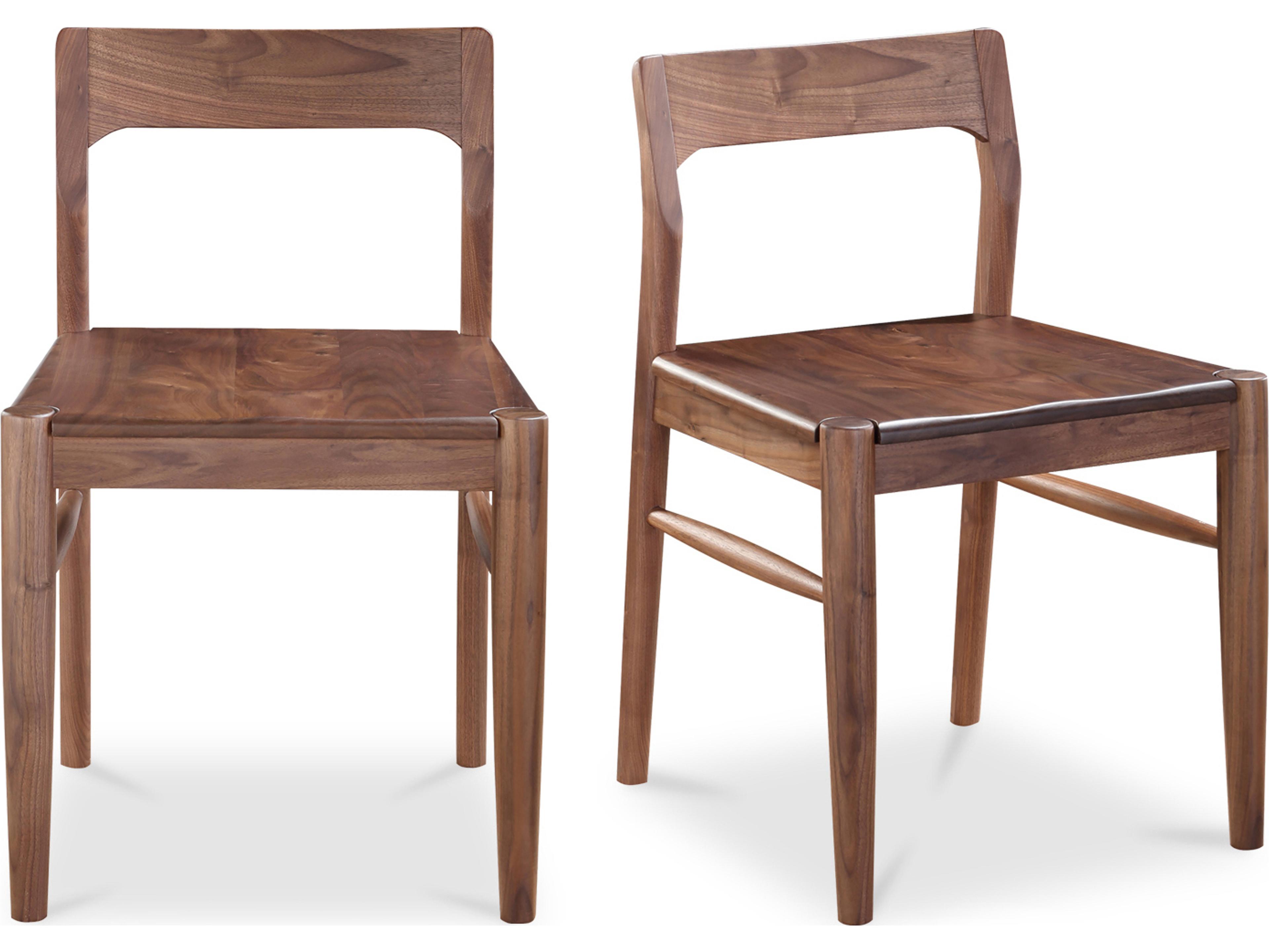 Moe's Home Owing Solid Wood Brown Side Dining Chair - Set of Two