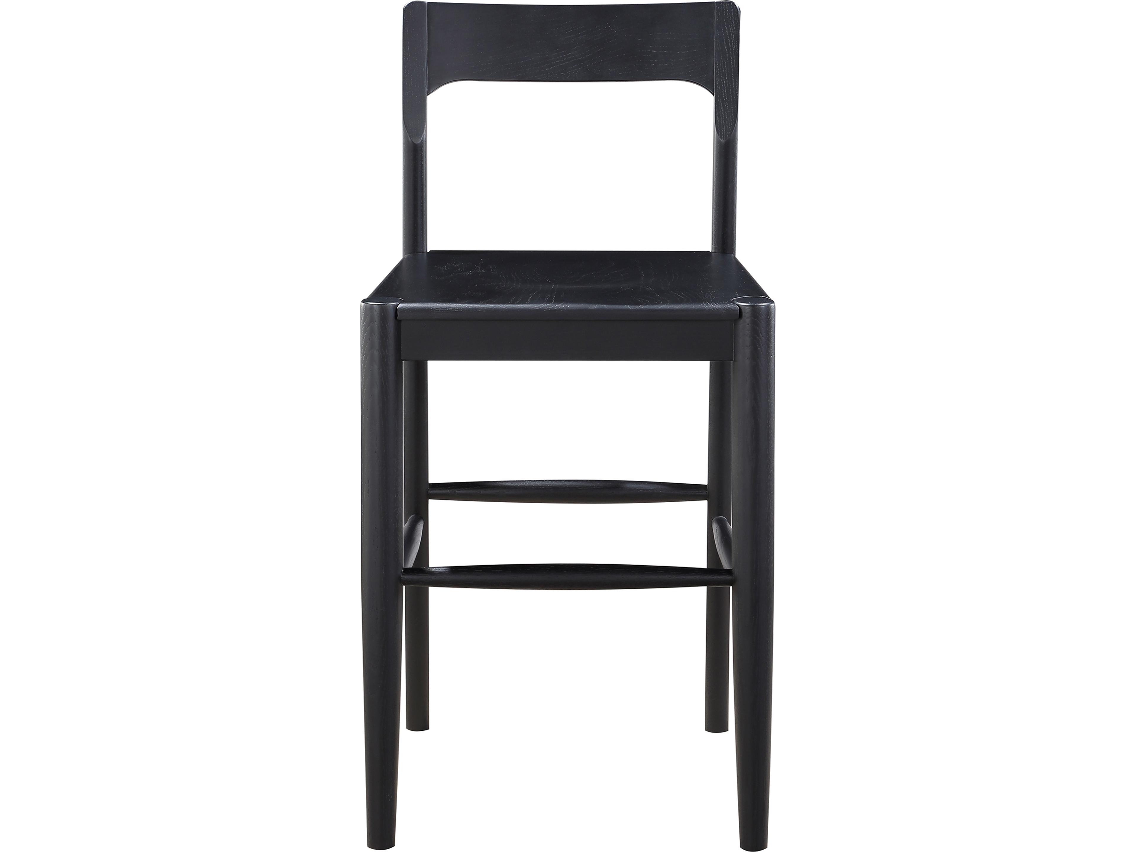 Owing Oak Wood Black Counter Stool