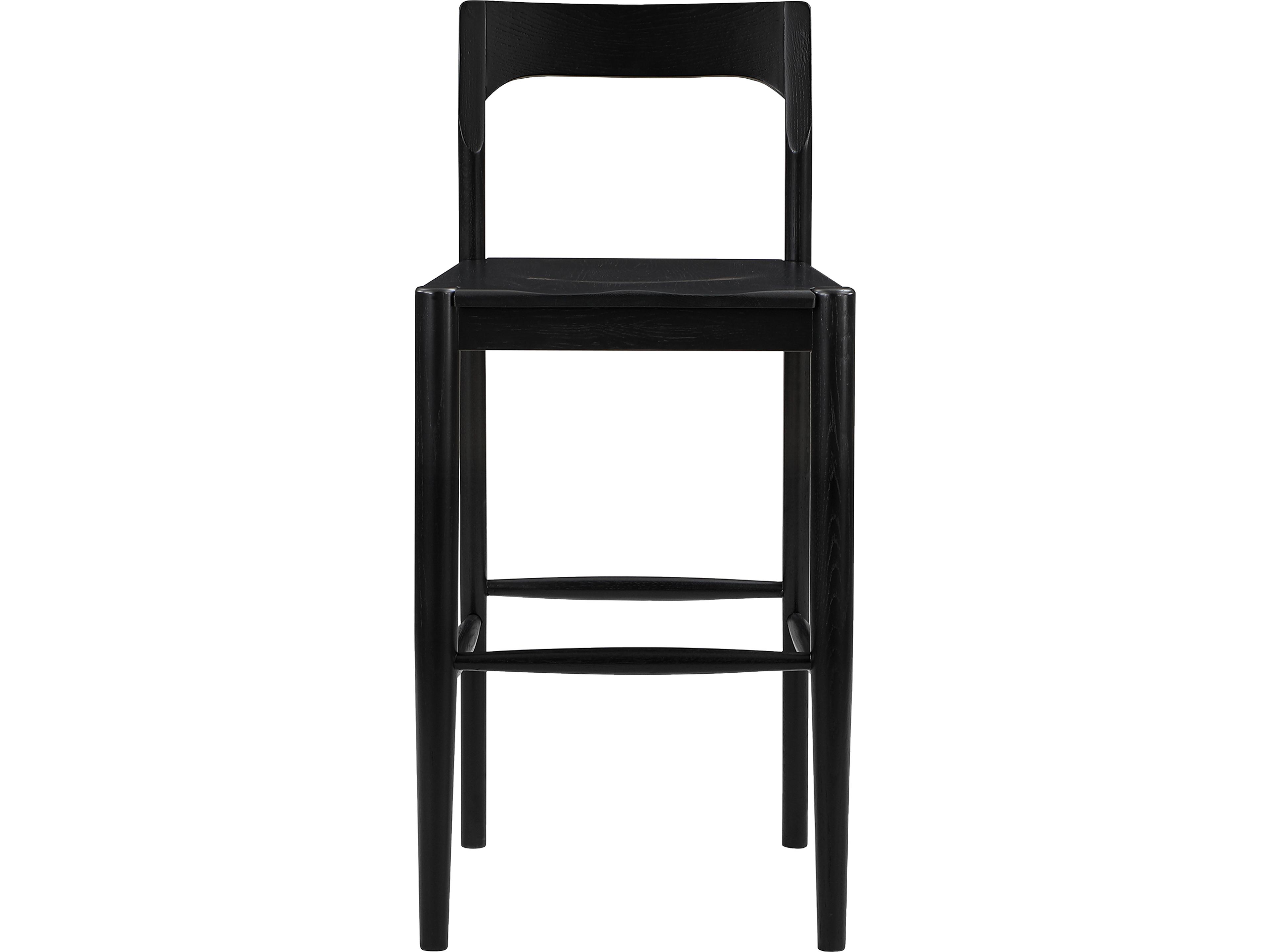 Owing Oak Wood Black Bar Stool