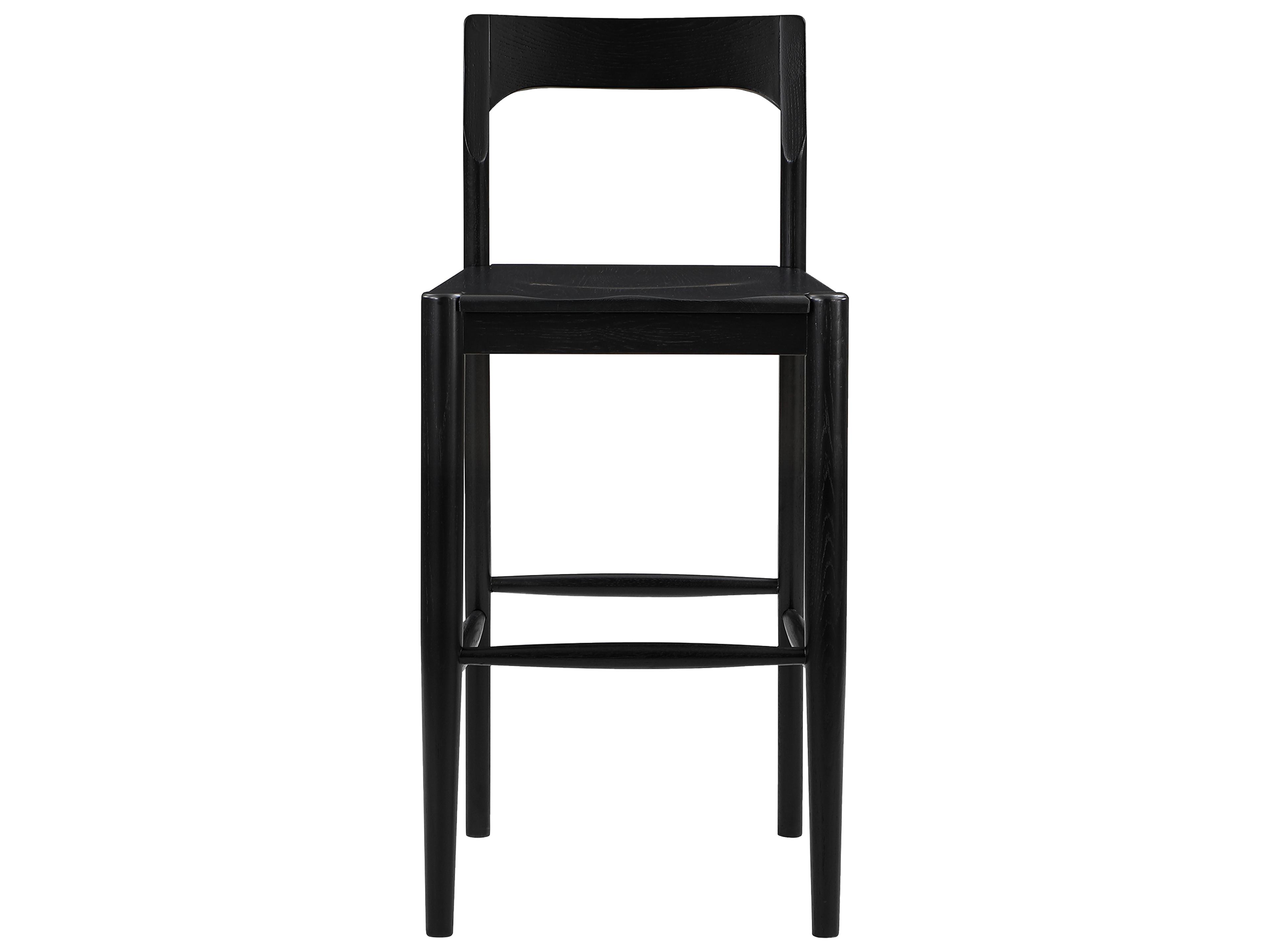 Moe's Home Owing Oak Wood Black Bar Stool