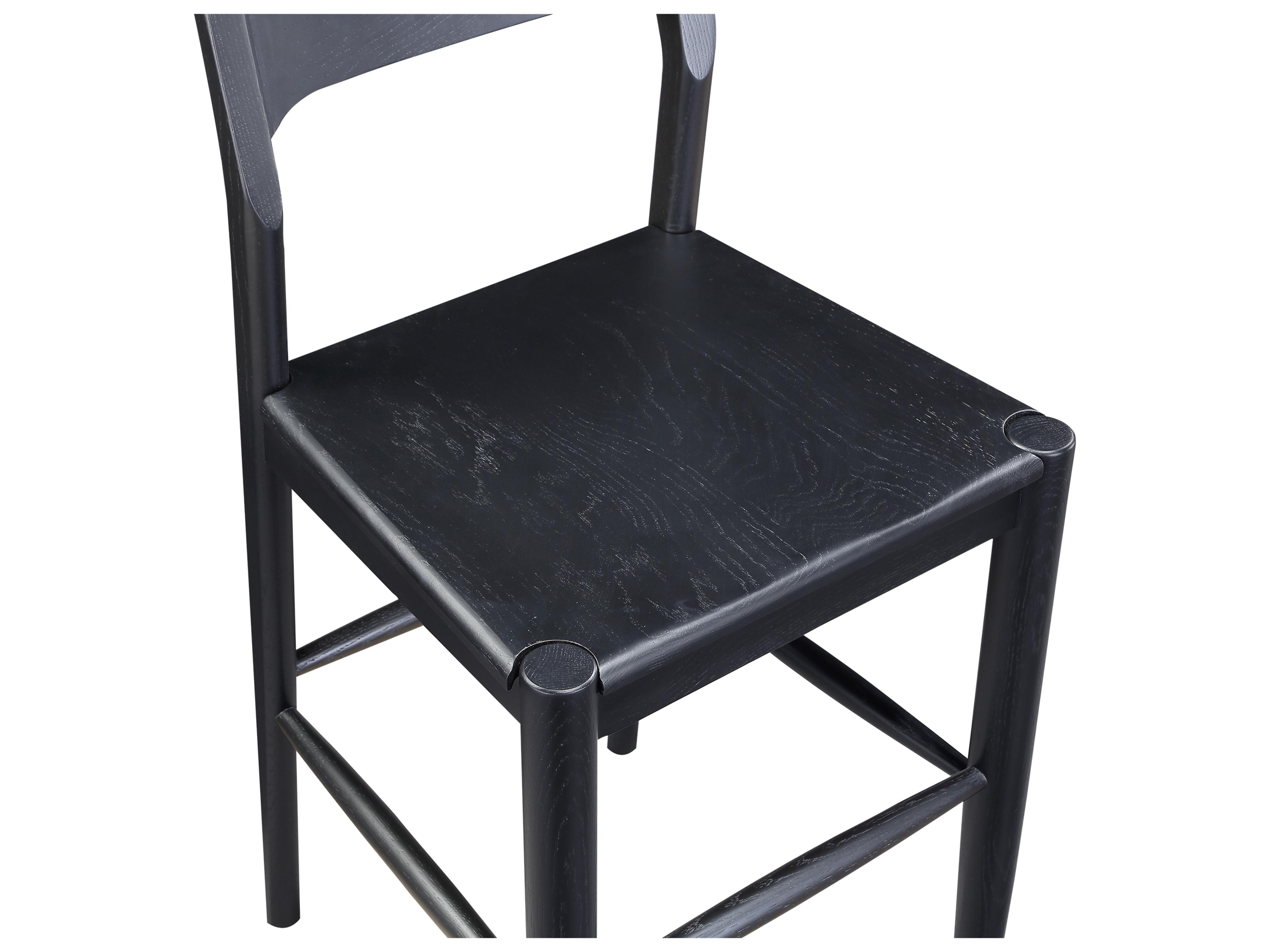 Moe's Home Owing Oak Wood Black Bar Stool