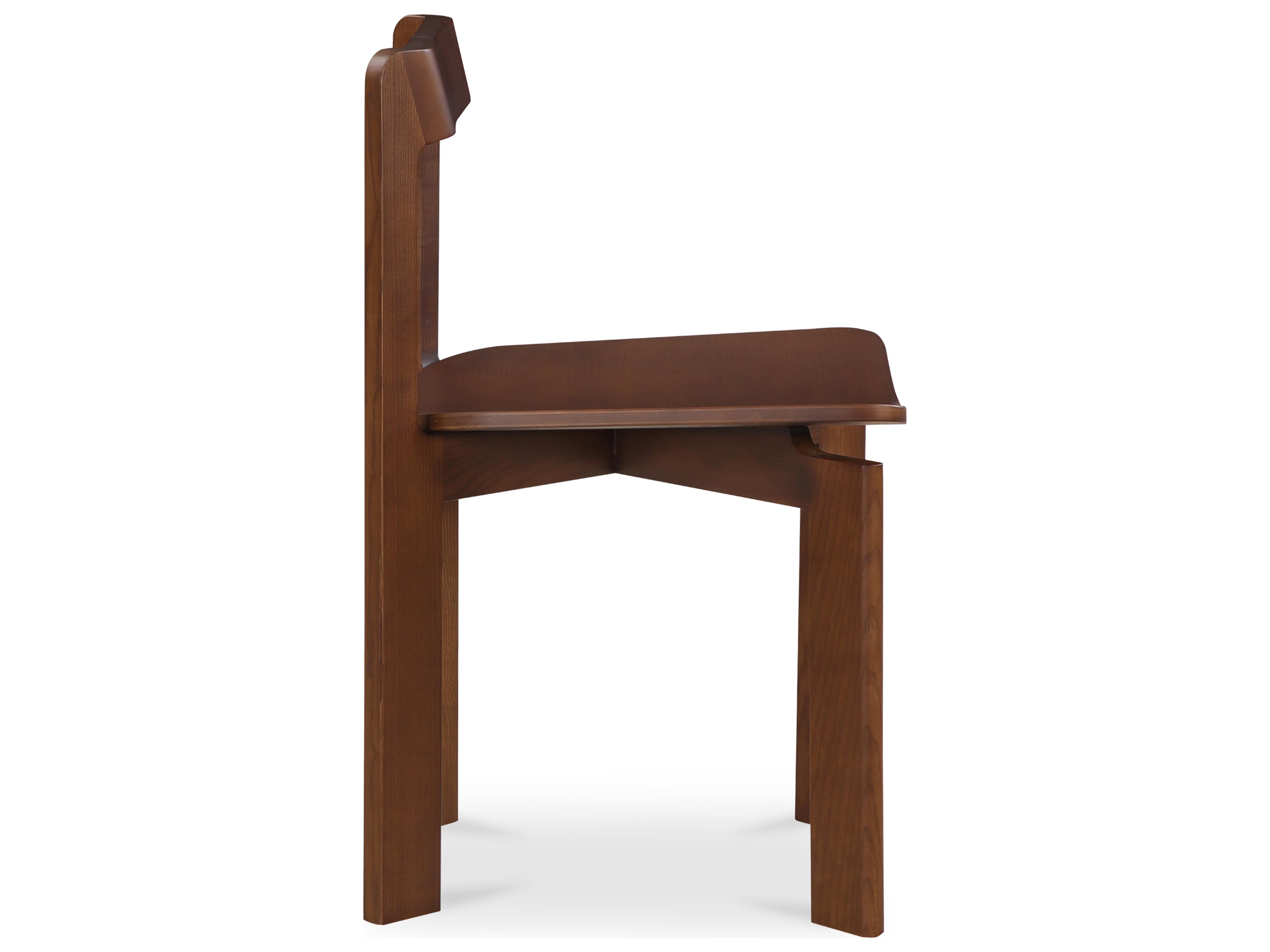 Moe's Home Daifuku Ash Wood Brown Side Dining Chair - Set of Two