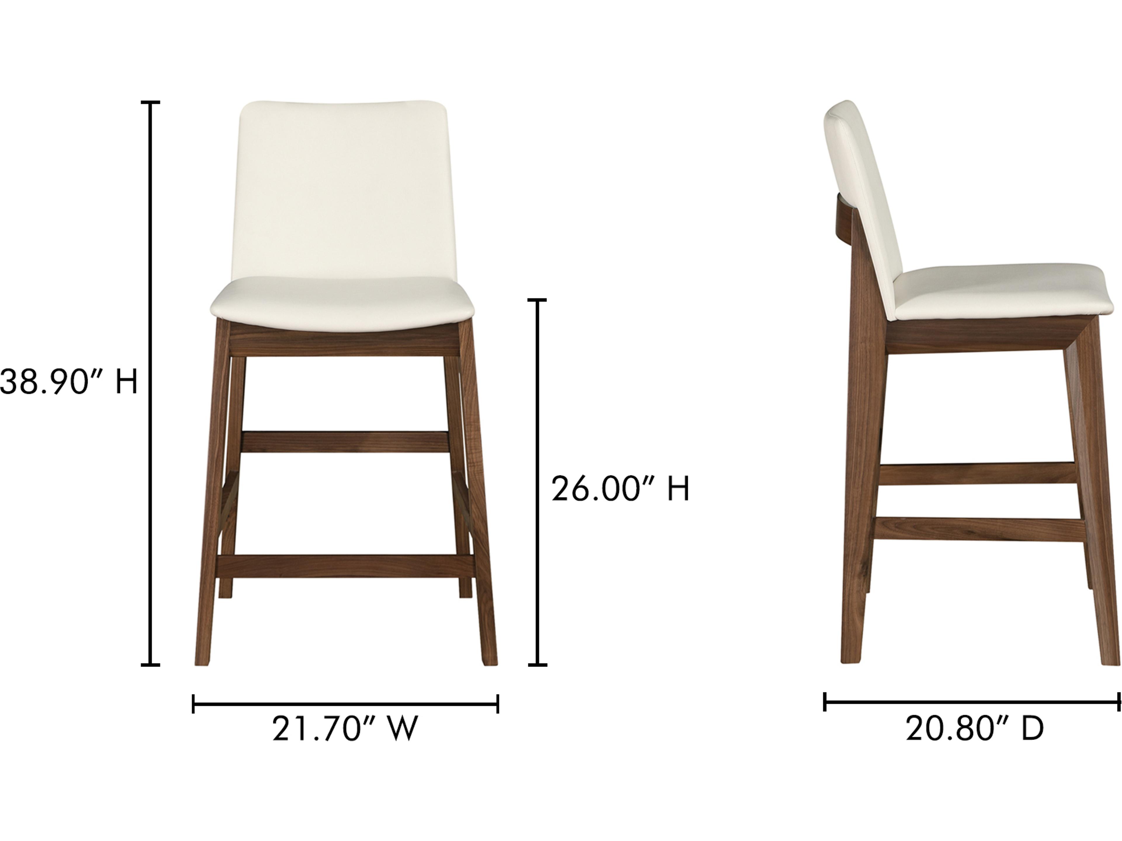 Moe's Home Deco Upholstered Walnut Wood Counter Stool