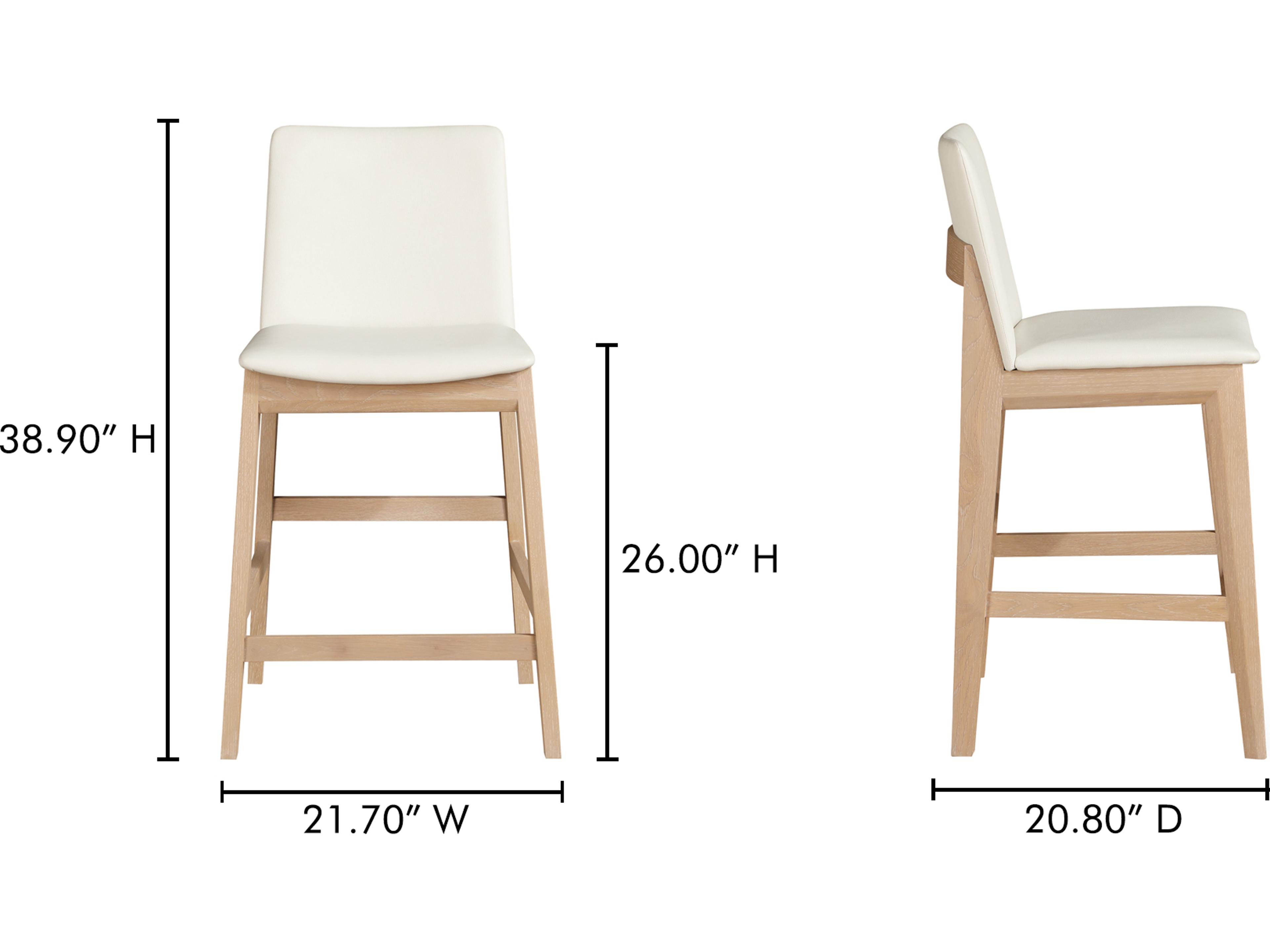 Moe's Home Deco Upholstered Oak Wood Counter Stool