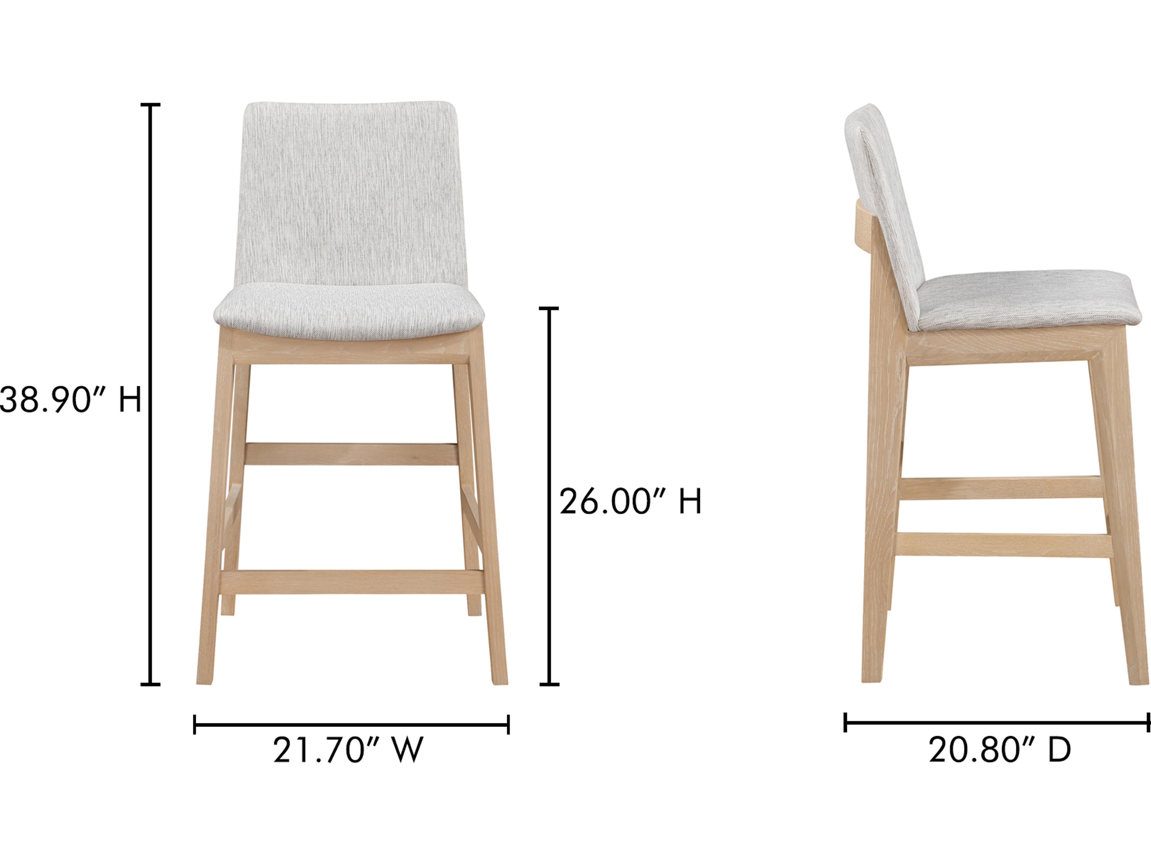 Moe's Home Deco Upholstered Oak Wood Counter Stool