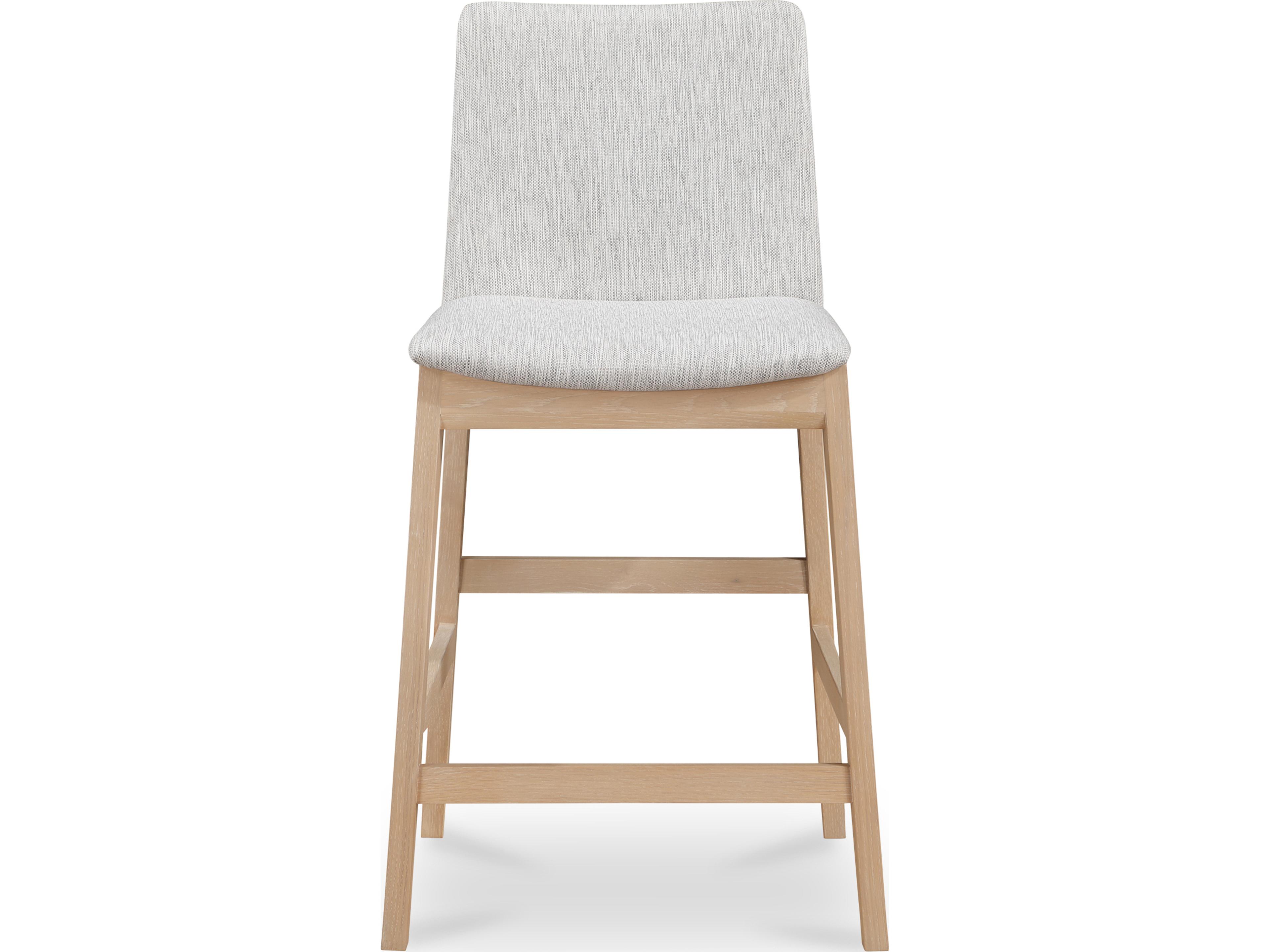 Deco Upholstered Oak Wood Counter Stool
