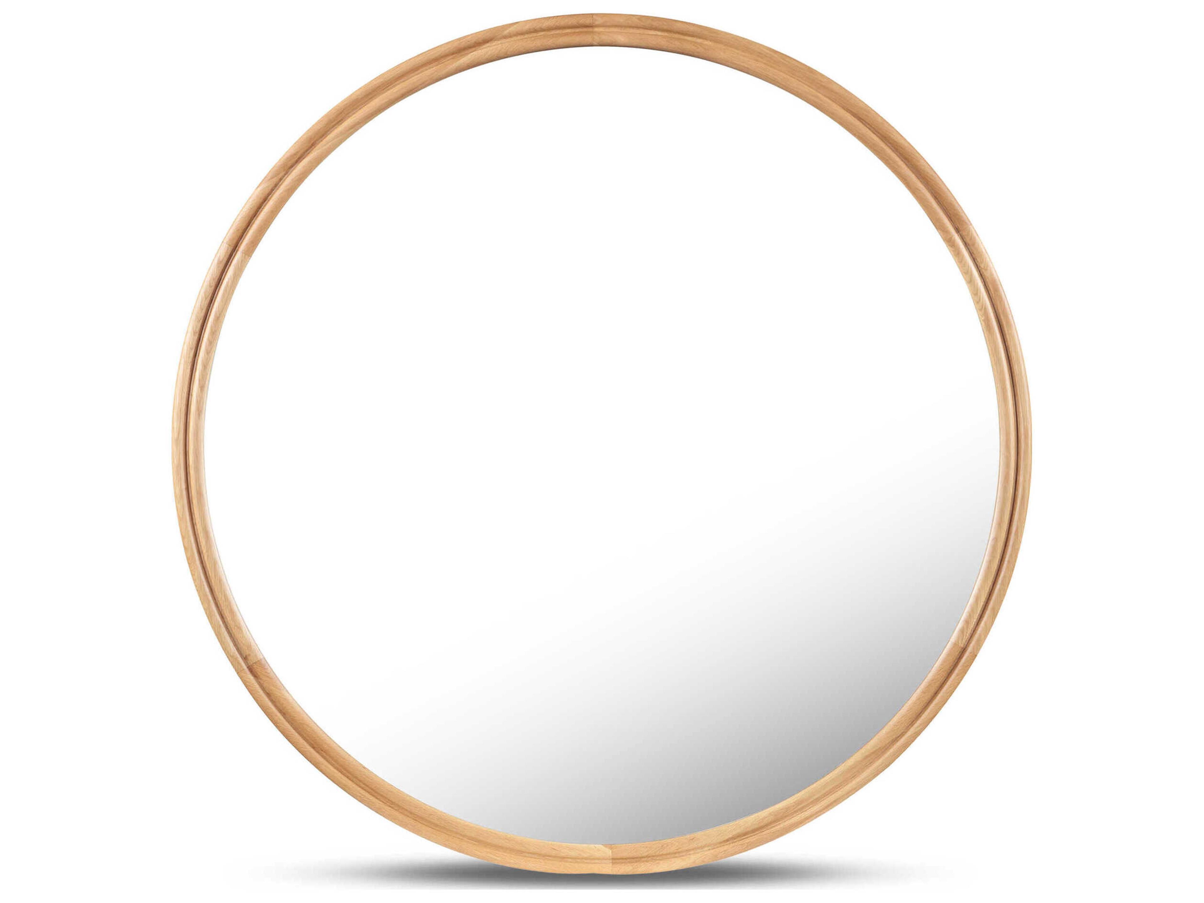Moe's Home Alcott Natural Oak Round Wall Mirror