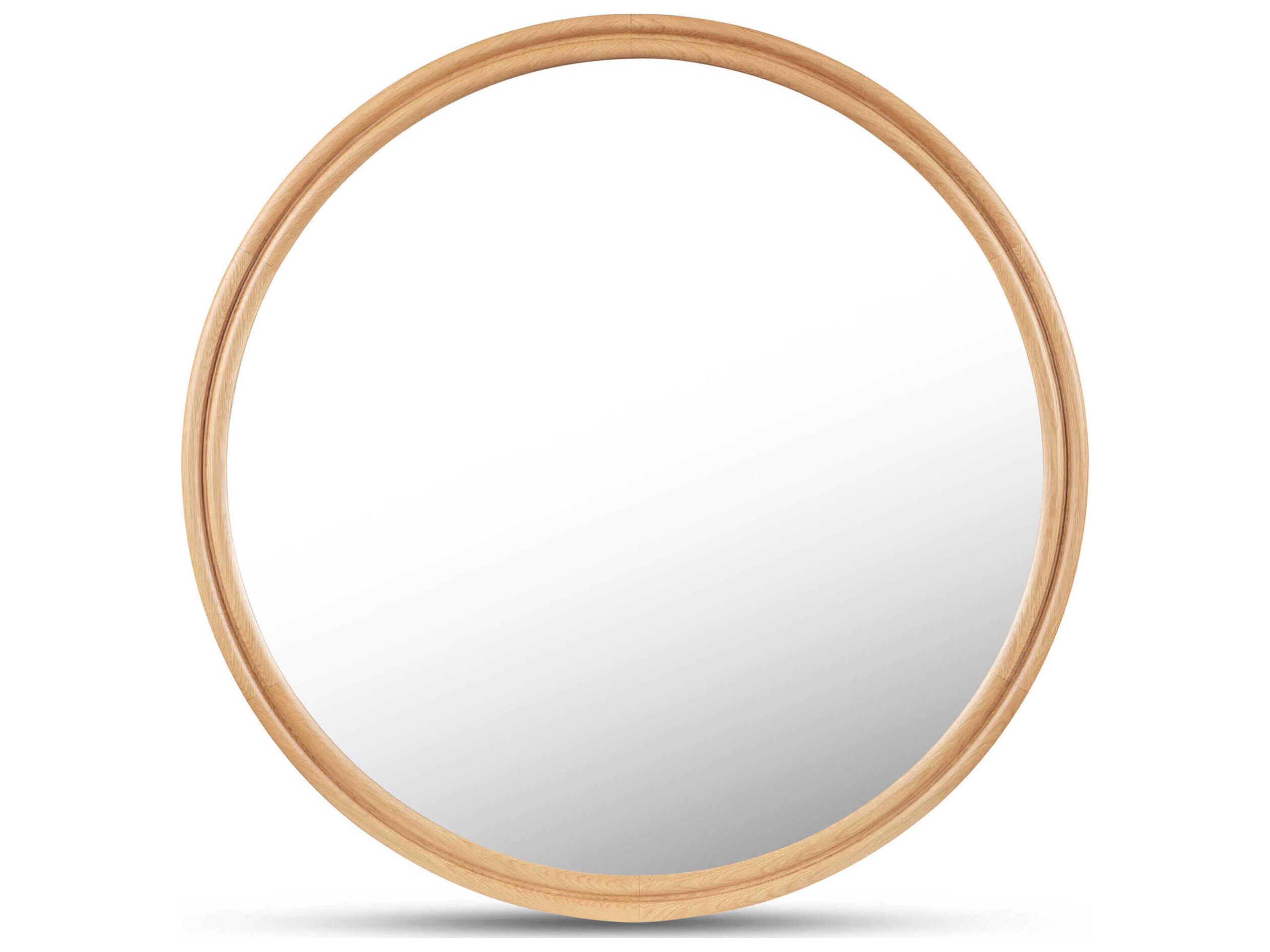 Moe's Home Alcott Natural Oak Round Wall Mirror