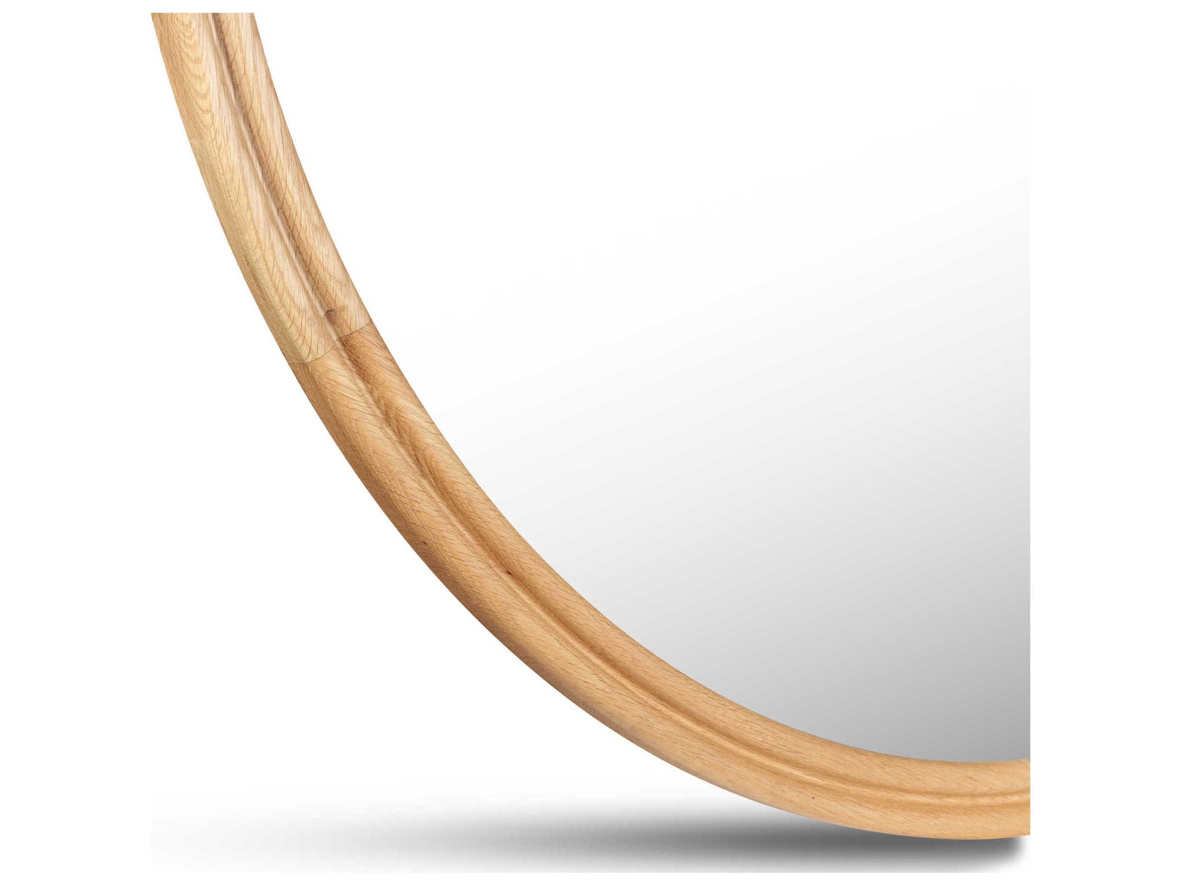 Moe's Home Alcott Natural Oak Round Wall Mirror