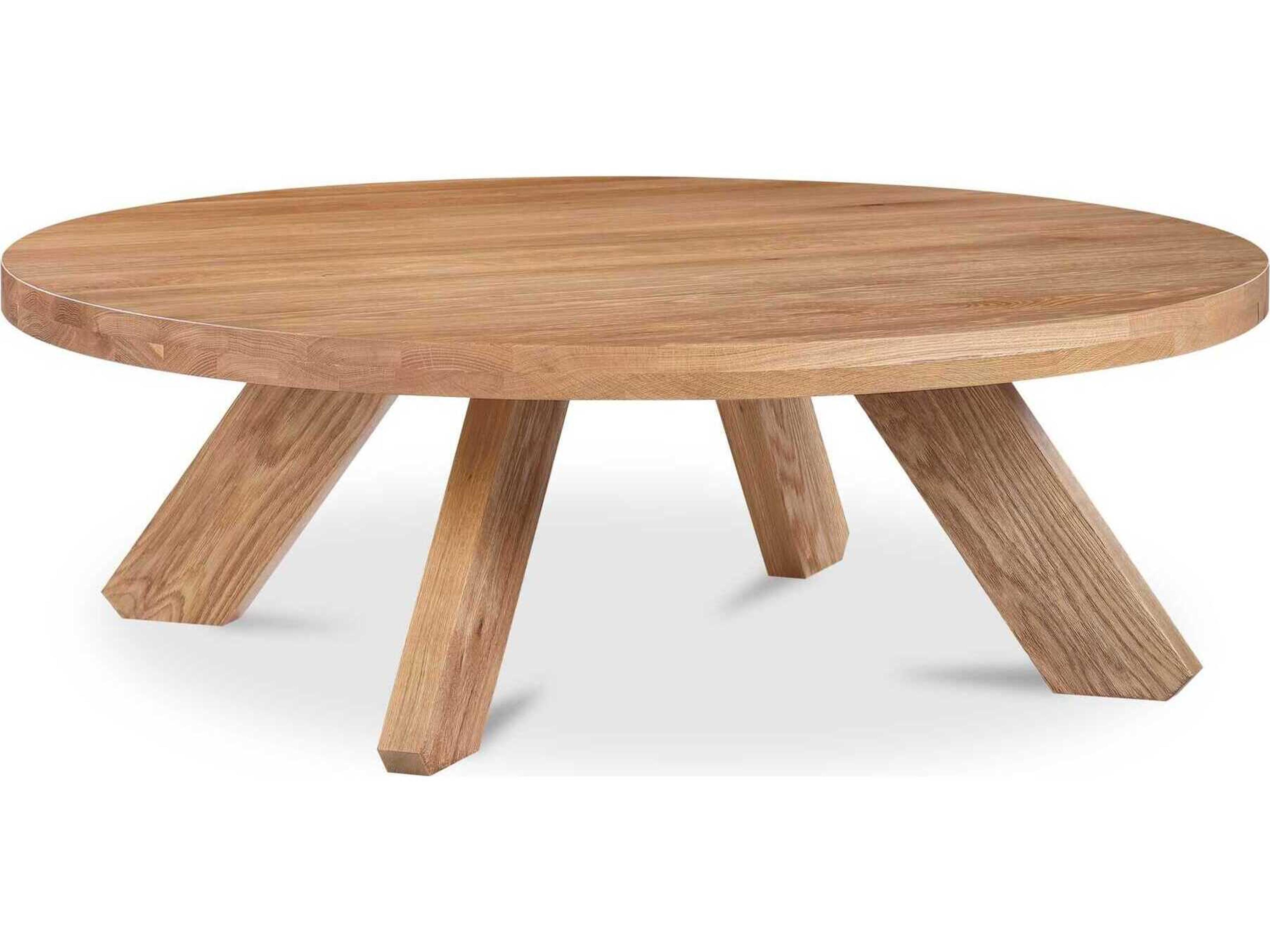 Alden Round Wood Natural Oak Coffee Table