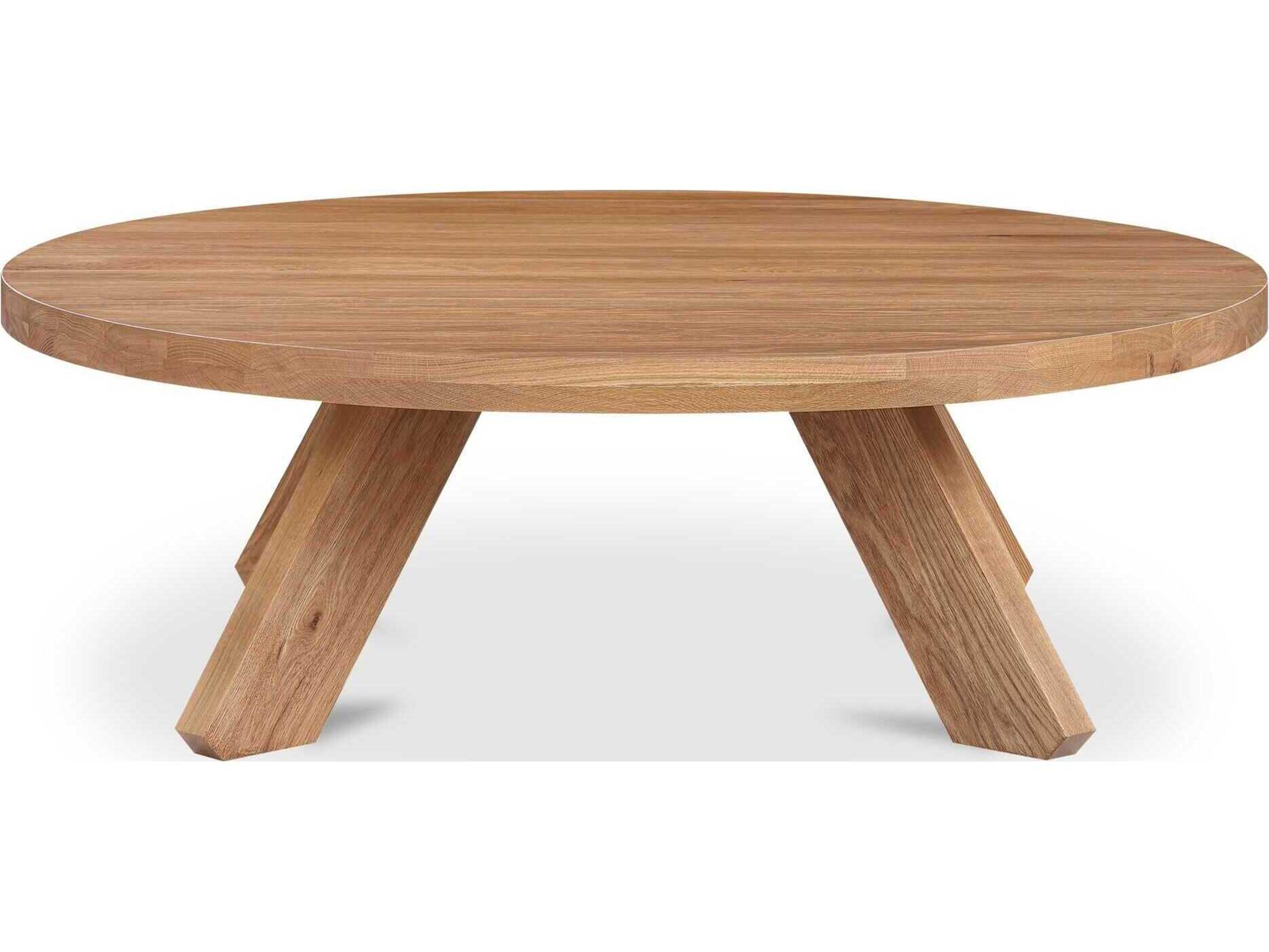 Moe's Home Alden Round Wood Natural Oak Coffee Table