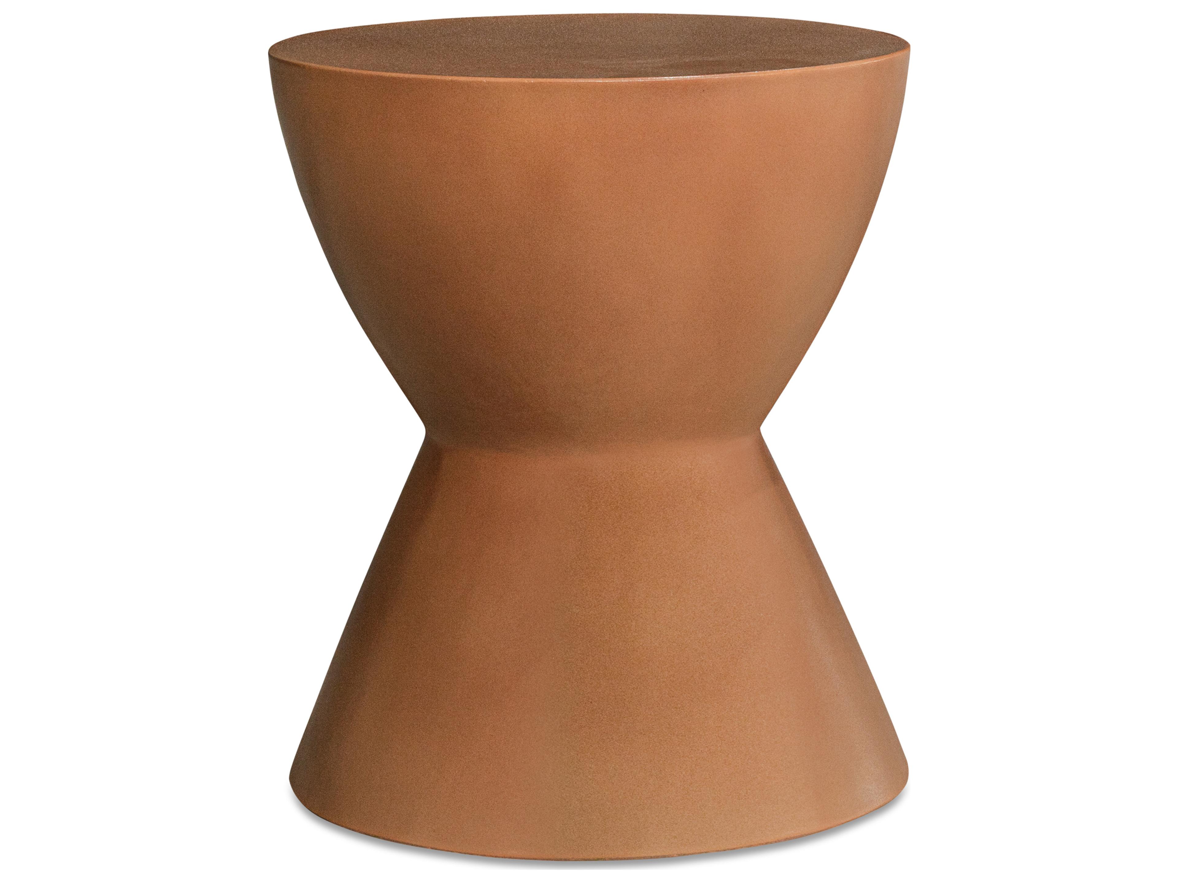 Moe's Home Hourglass Terracotta Orange Accent Stool