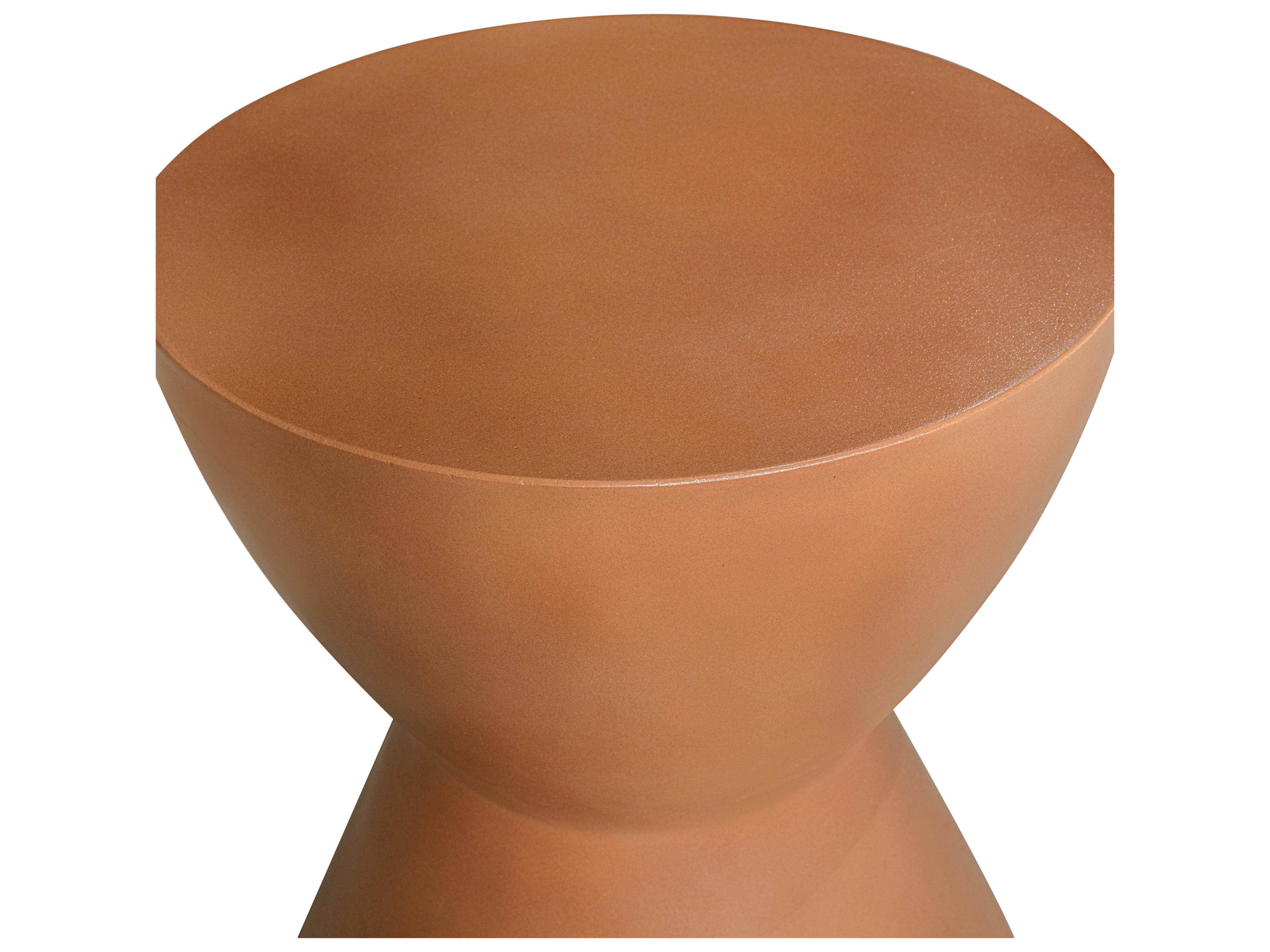 Moe's Home Hourglass Terracotta Orange Accent Stool