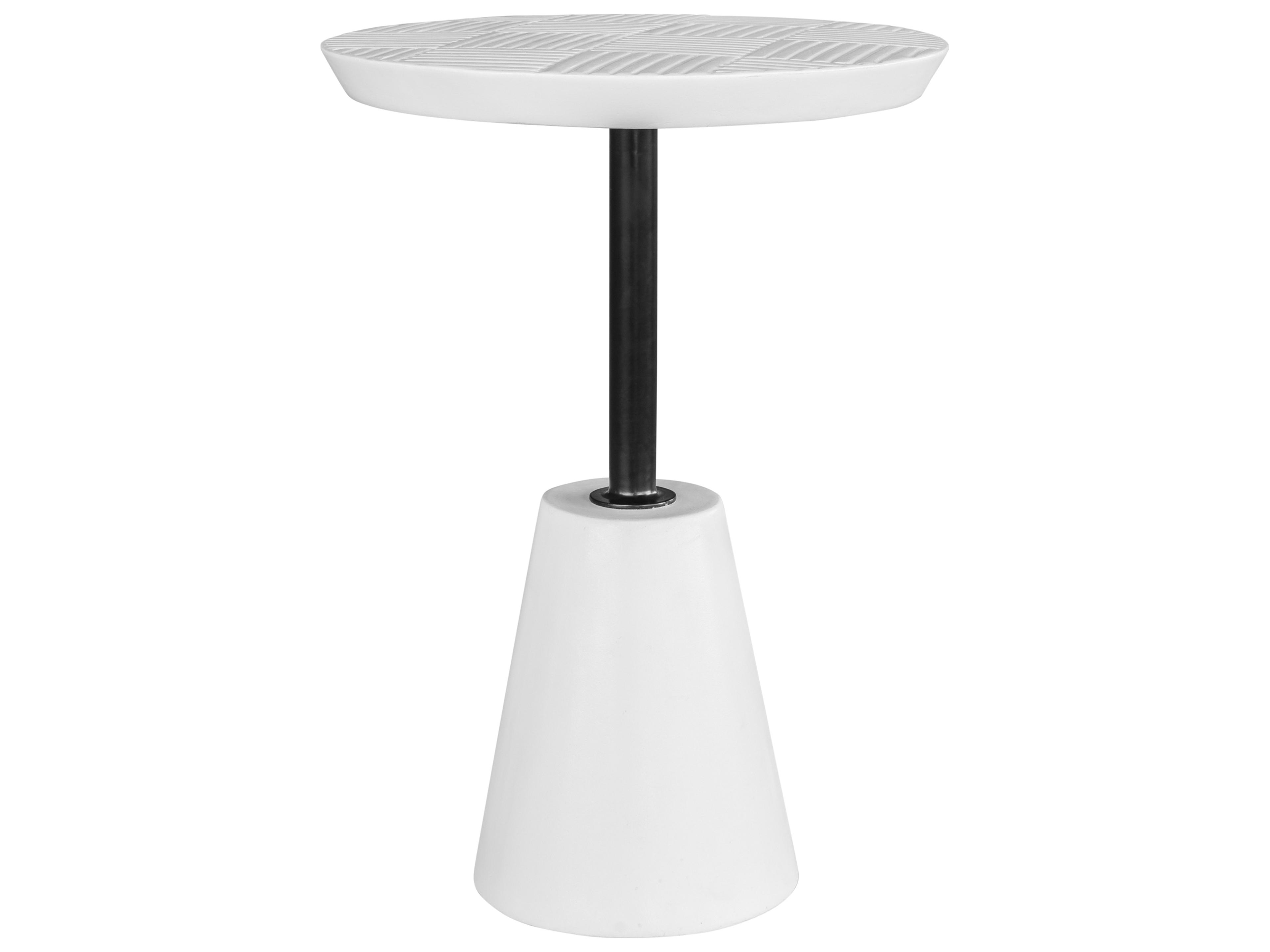 Moe's Home Foundation Round Concrete White End Table