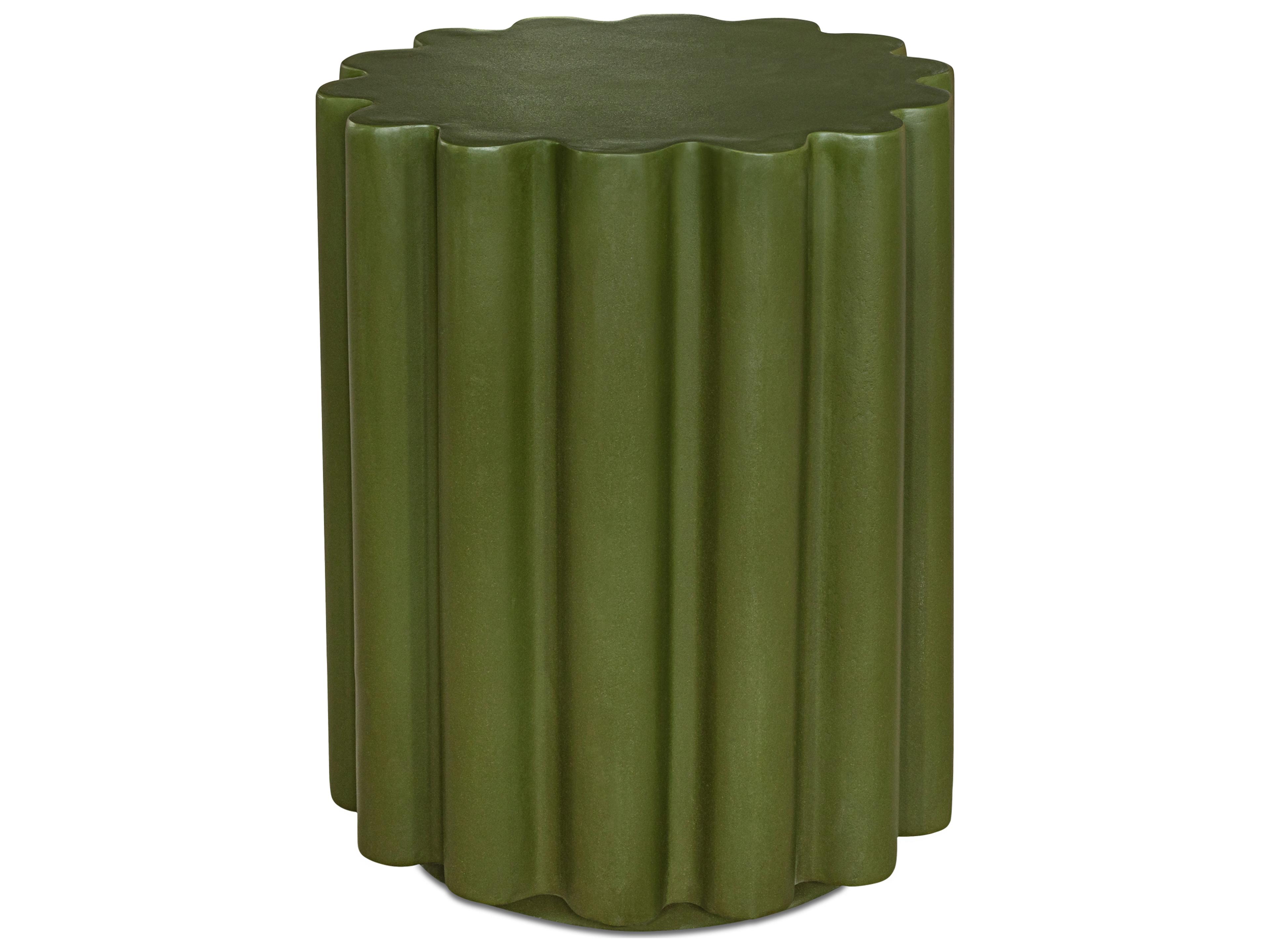 Moe's Home Taffy Round Concrete Green End Table