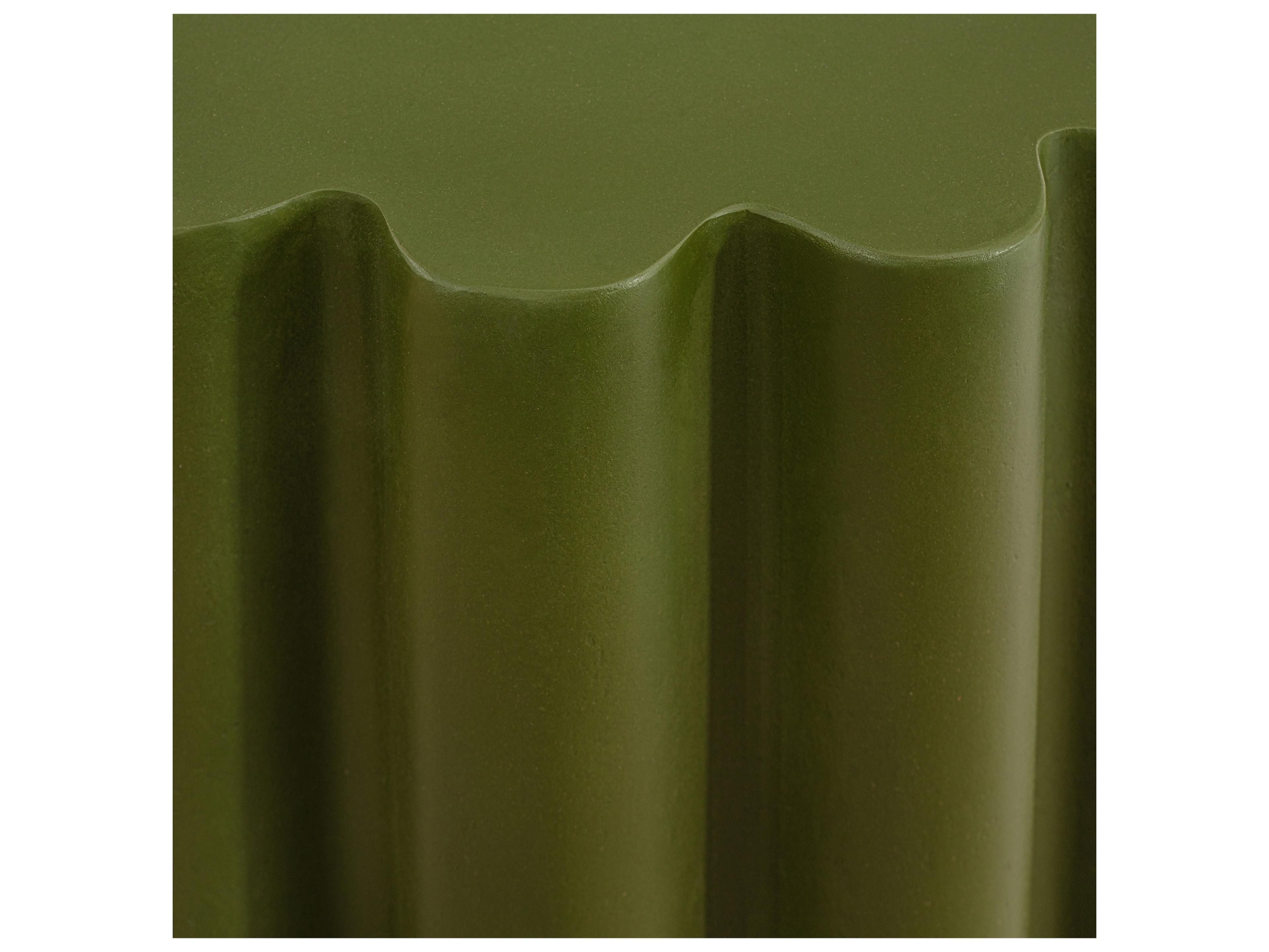 Moe's Home Taffy Round Concrete Green End Table